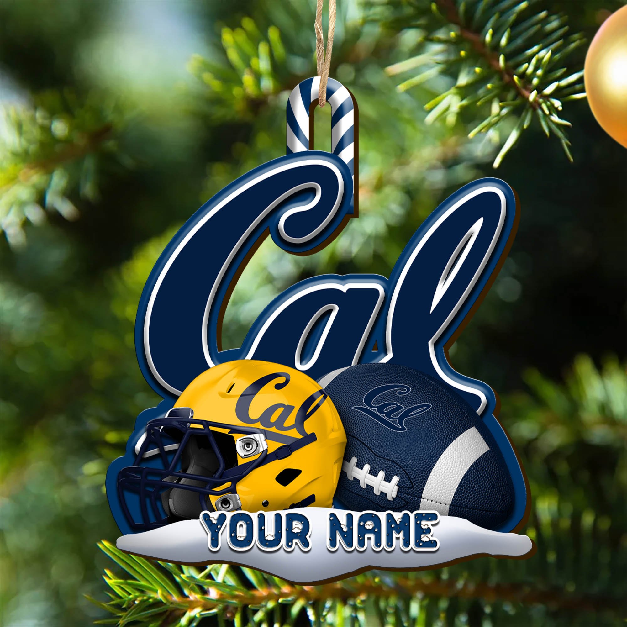California Golden Bears Sport Wooden Ornament 2024 Version Customized Your Name, Christmas Gifts For Sport Fan, Christmas Decorations Sport ETHY-53468