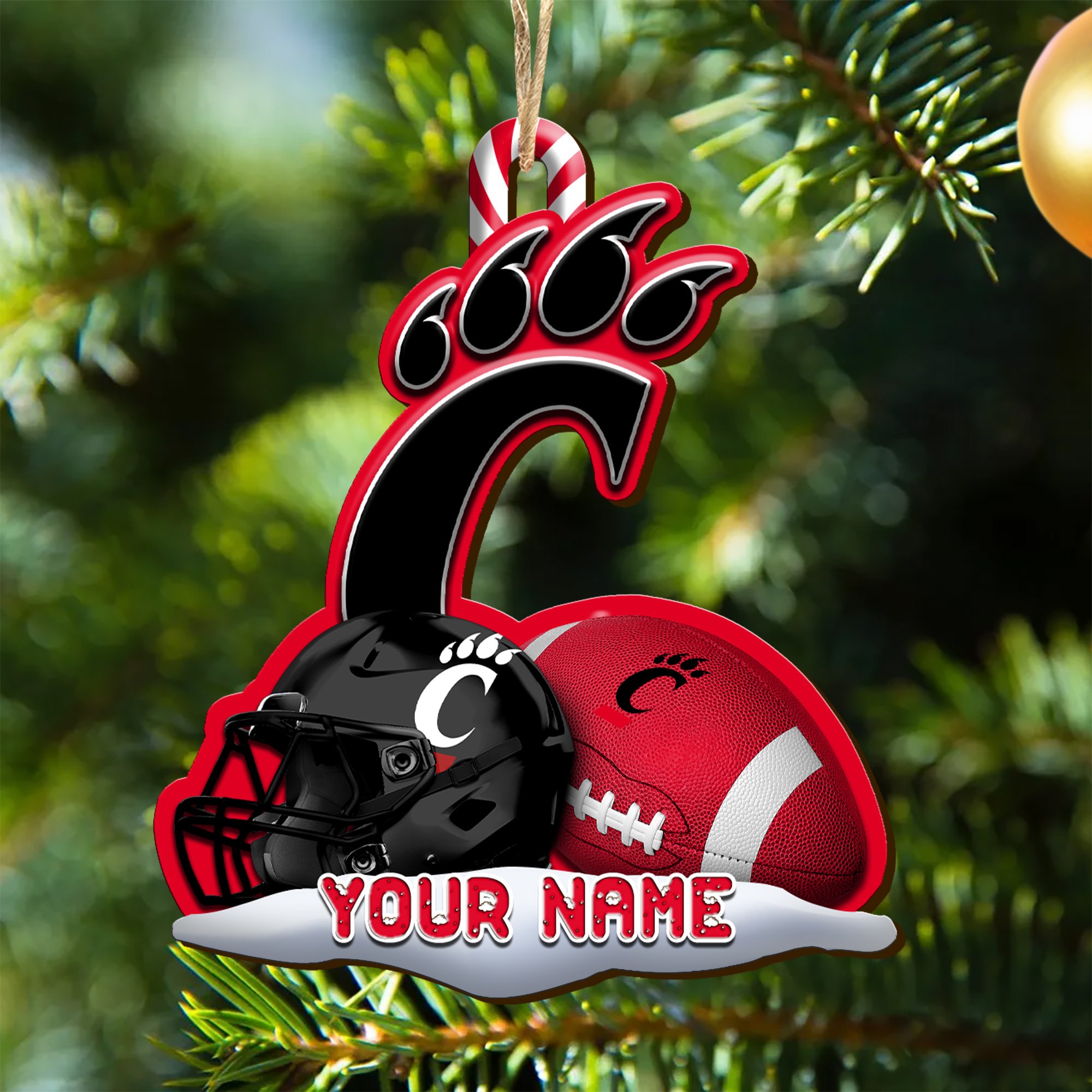 Cincinnati Bearcats Sport Wooden Ornament 2024 Version Customized Your Name, Christmas Gifts For Sport Fan, Christmas Decorations Sport ETHY-53468