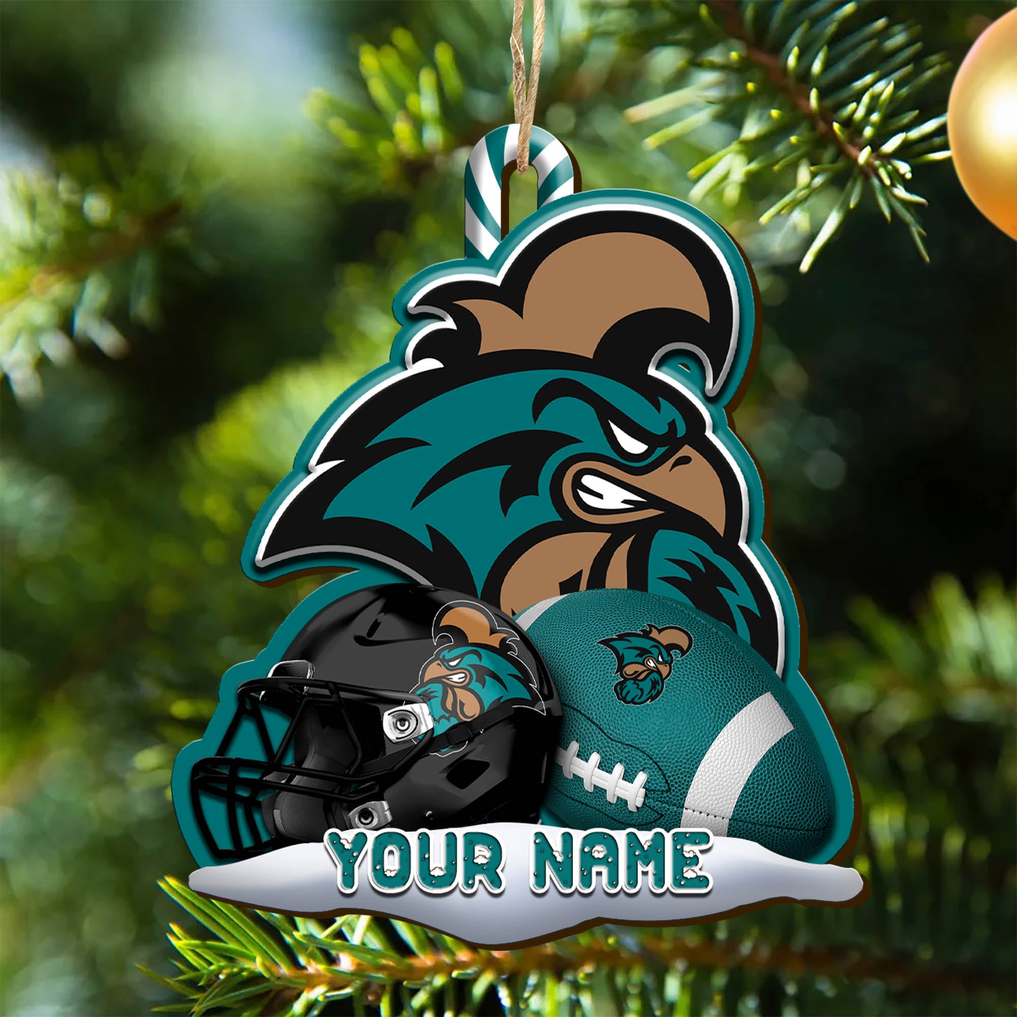 Coastal Carolina Chanticleers Sport Wooden Ornament 2024 Version Customized Your Name, Christmas Gifts For Sport Fan, Christmas Decorations Sport ETHY-53468