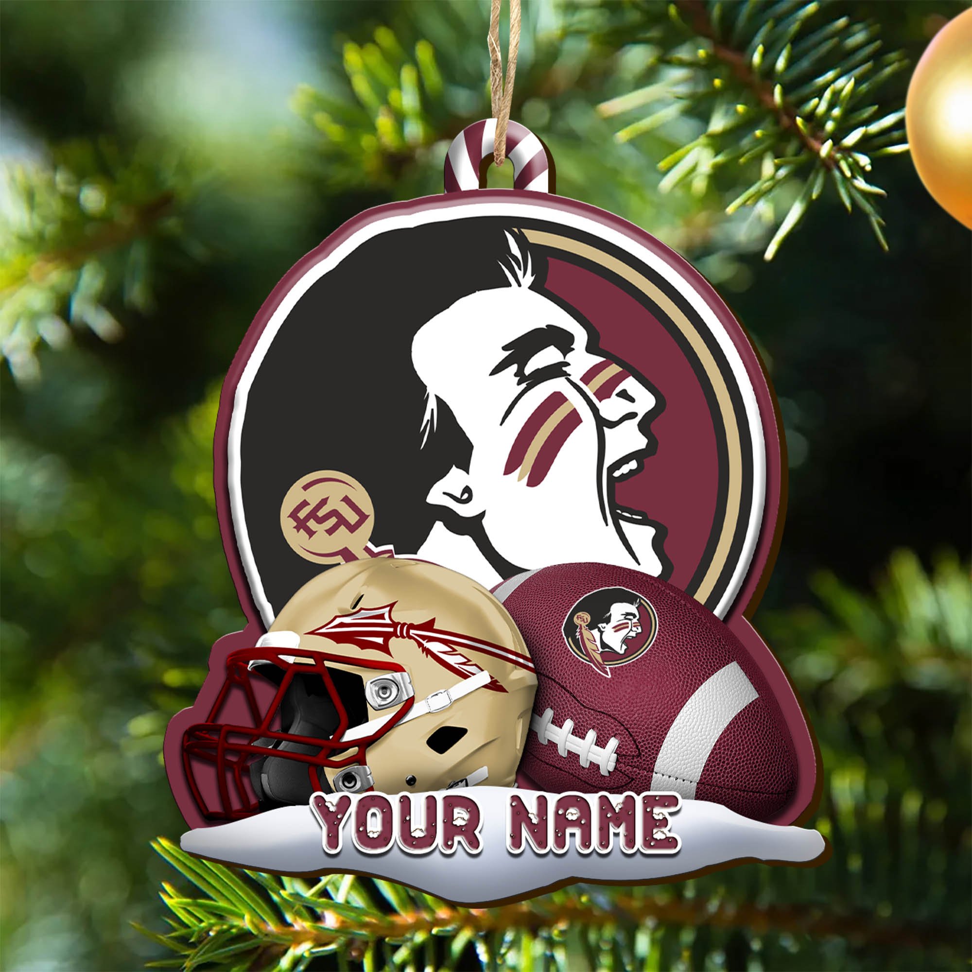Florida State Seminoles Sport Wooden Ornament 2024 Version Customized Your Name, Christmas Gifts For Sport Fan, Christmas Decorations Sport ETHY-53468