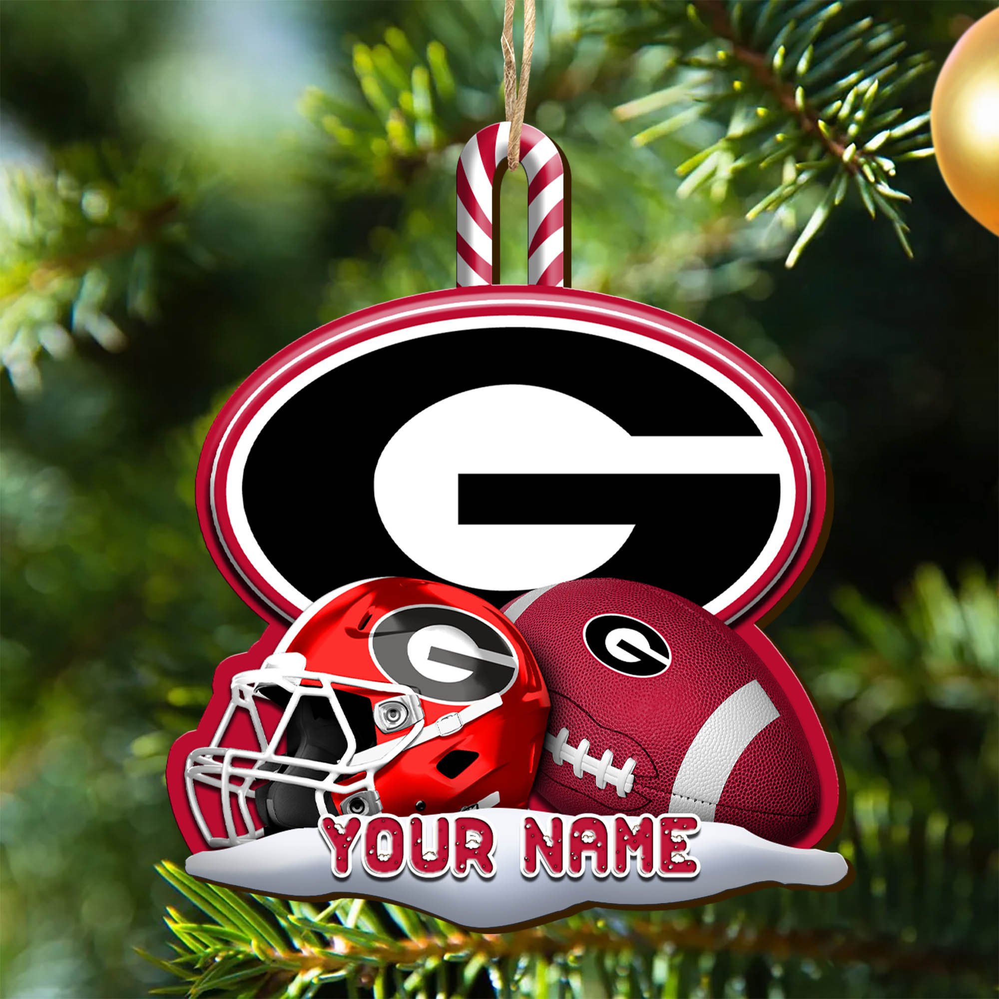 Georgia Bulldogs Sport Wooden Ornament 2024 Version Customized Your Name, Christmas Gifts For Sport Fan, Christmas Decorations Sport ETHY-53468