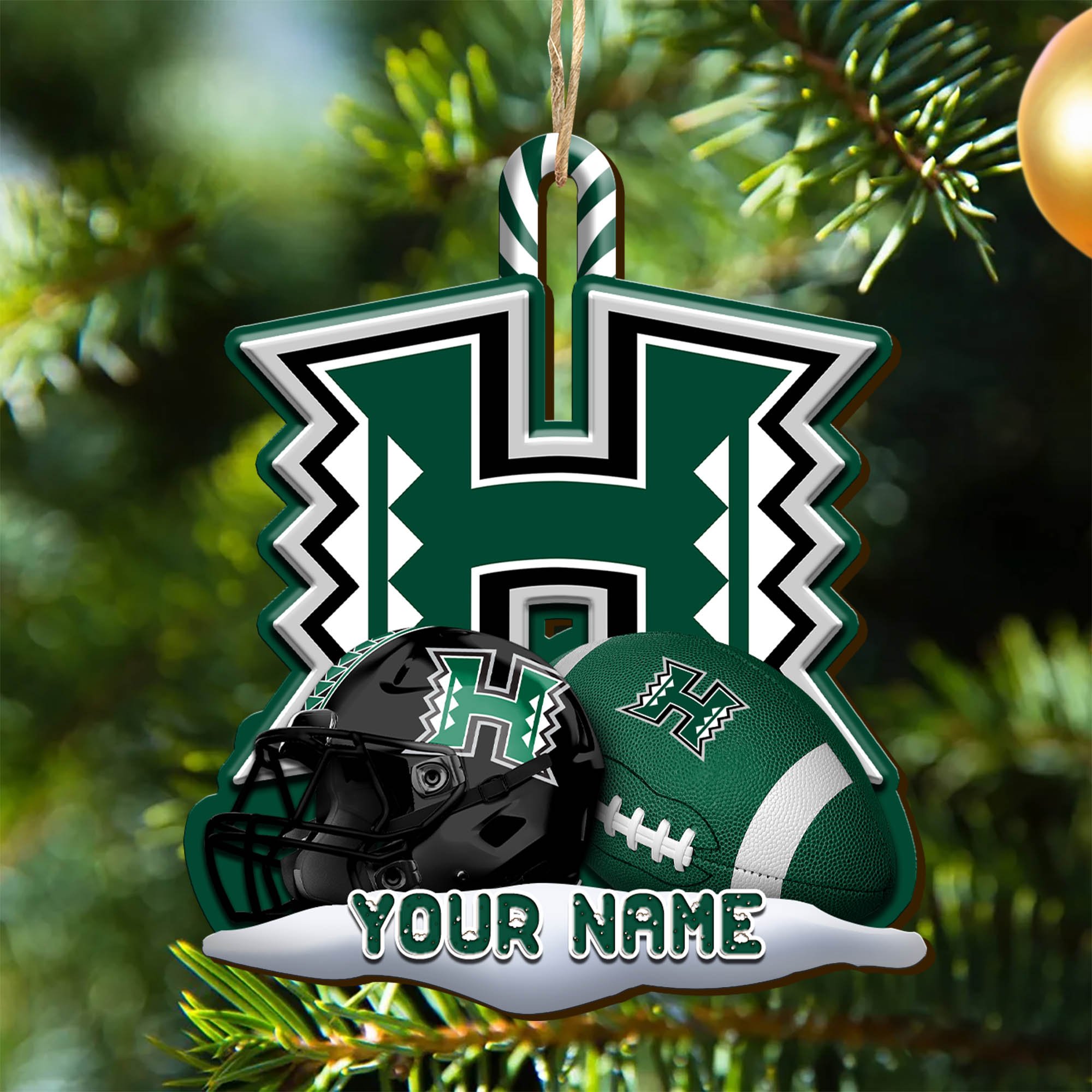Hawaii Rainbow Warriors Sport Wooden Ornament 2024 Version Customized Your Name, Christmas Gifts For Sport Fan, Christmas Decorations Sport ETHY-53468