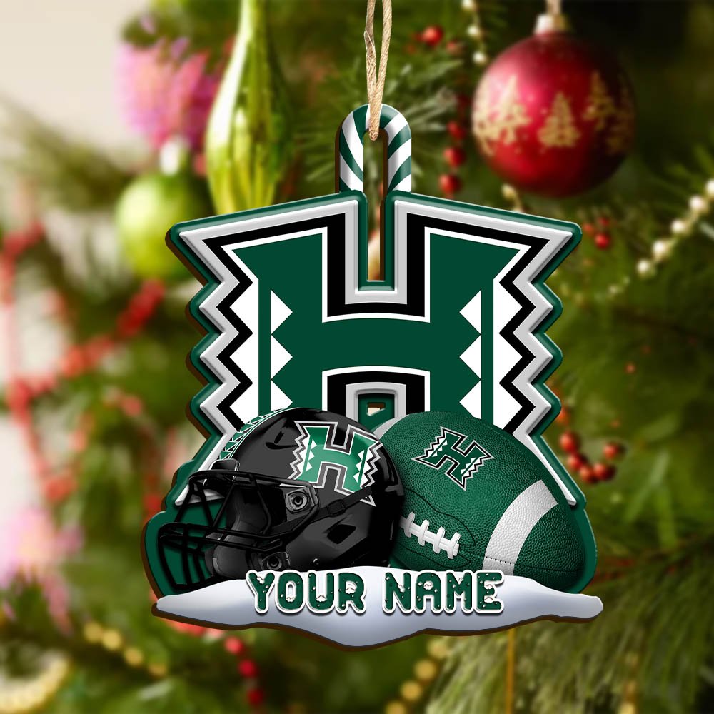 Alternative view of Hawaii Rainbow Warriors Sport Wooden Ornament 2024 Version Customized Your Name, Christmas Gifts For Sport Fan, Christmas Decorations Sport ETHY-53468