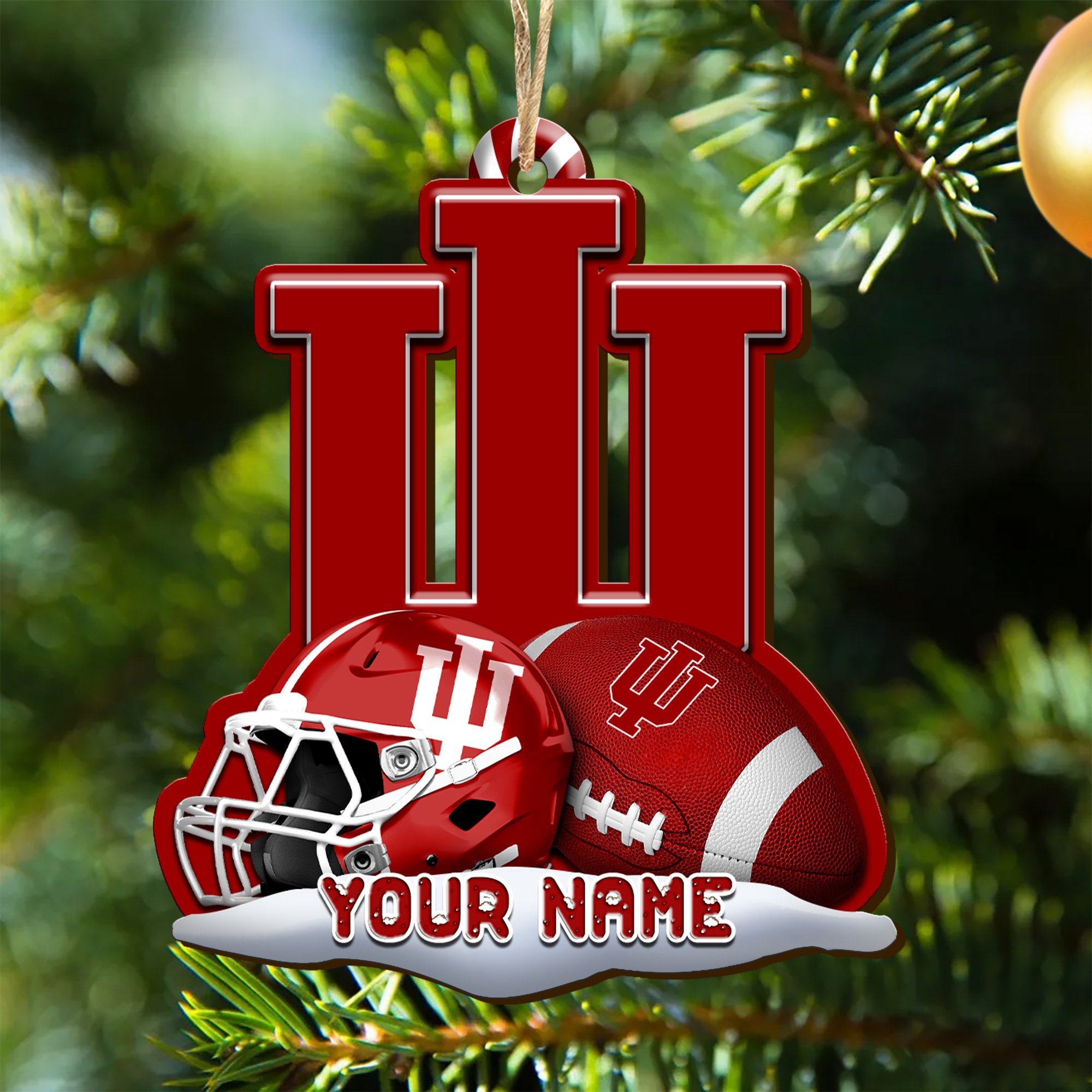 Indiana Hoosiers Sport Wooden Ornament 2024 Version Customized Your Name, Christmas Gifts For Sport Fan, Christmas Decorations Sport ETHY-53468