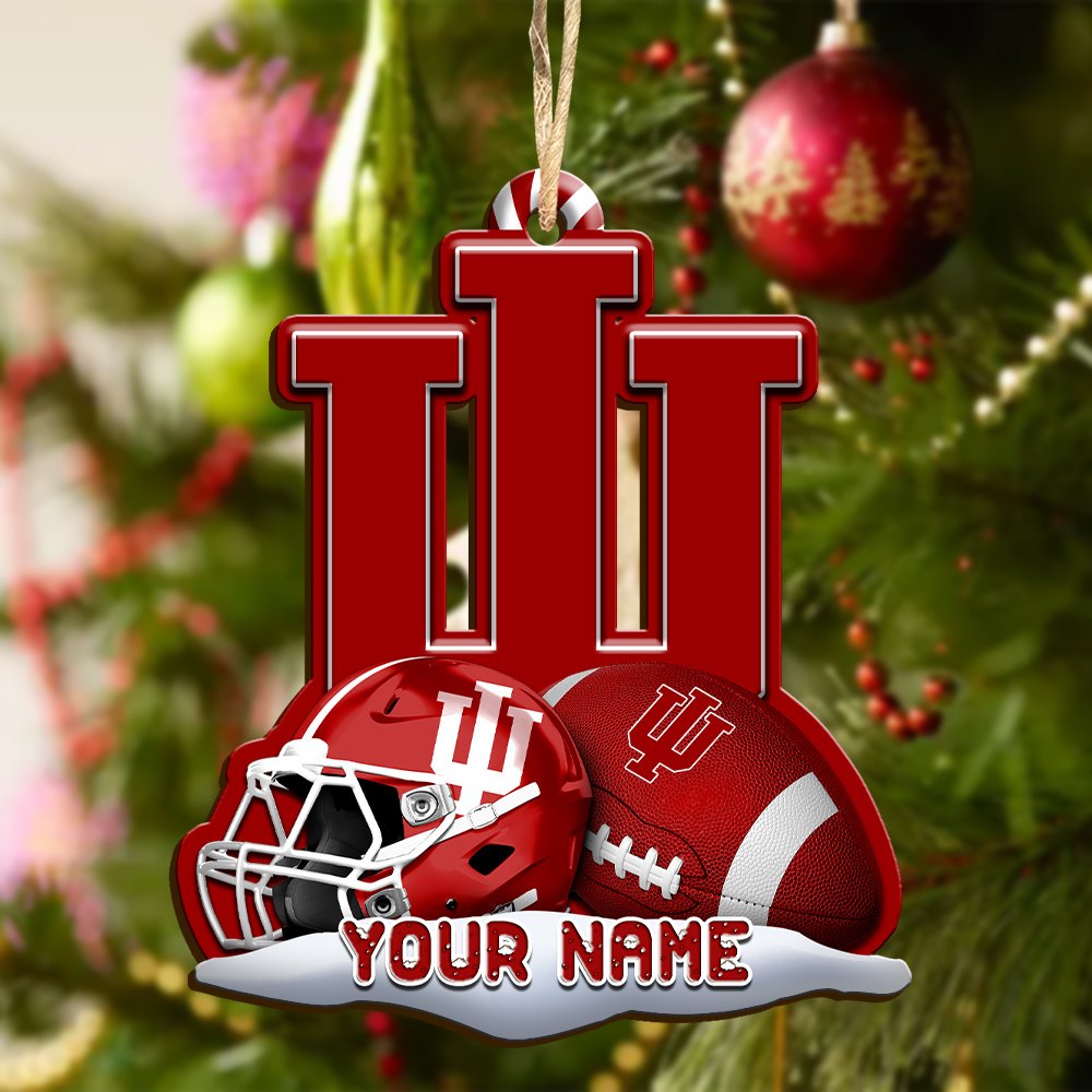 Alternative view of Indiana Hoosiers Sport Wooden Ornament 2024 Version Customized Your Name, Christmas Gifts For Sport Fan, Christmas Decorations Sport ETHY-53468