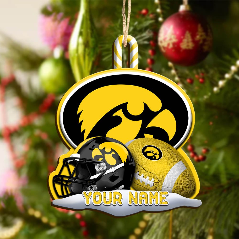Alternative view of Iowa Hawkeyes Sport Wooden Ornament 2024 Version Customized Your Name, Christmas Gifts For Sport Fan, Christmas Decorations Sport ETHY-53468