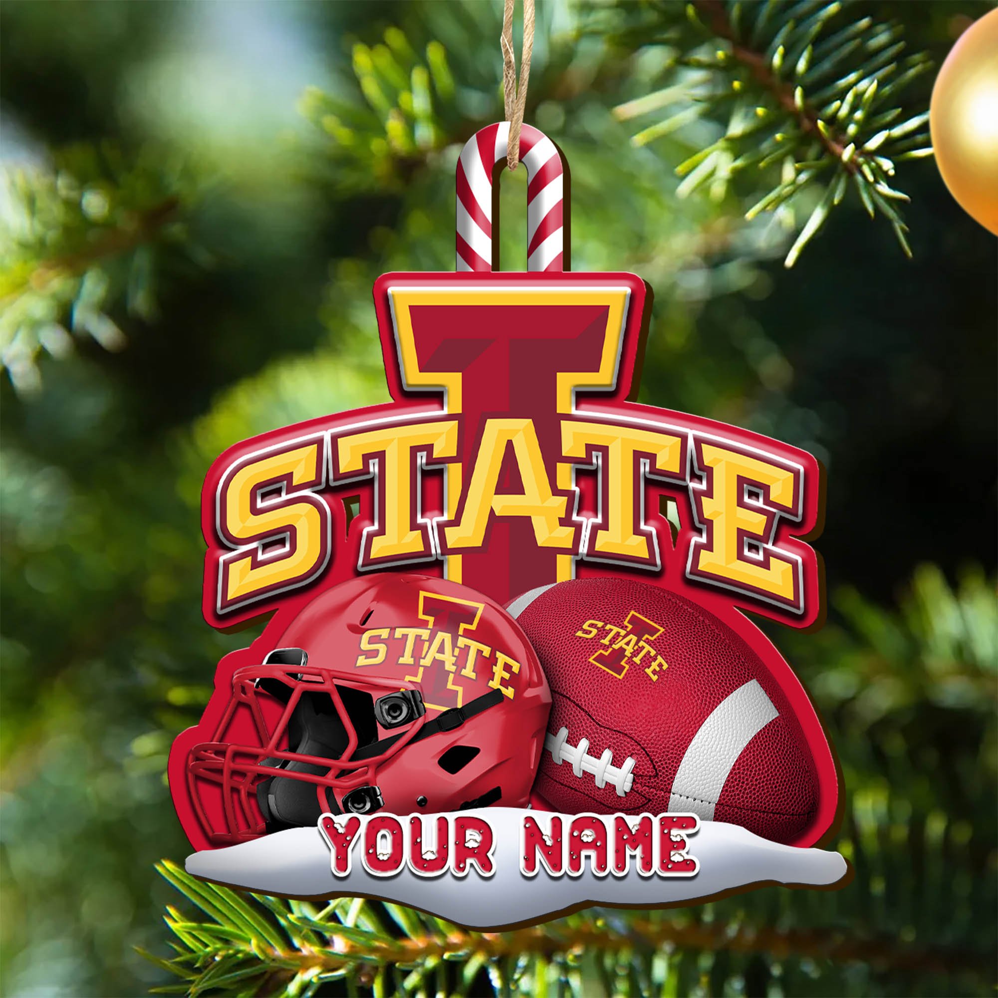 Iowa State Cyclones Sport Wooden Ornament 2024 Version Customized Your Name, Christmas Gifts For Sport Fan, Christmas Decorations Sport ETHY-53468