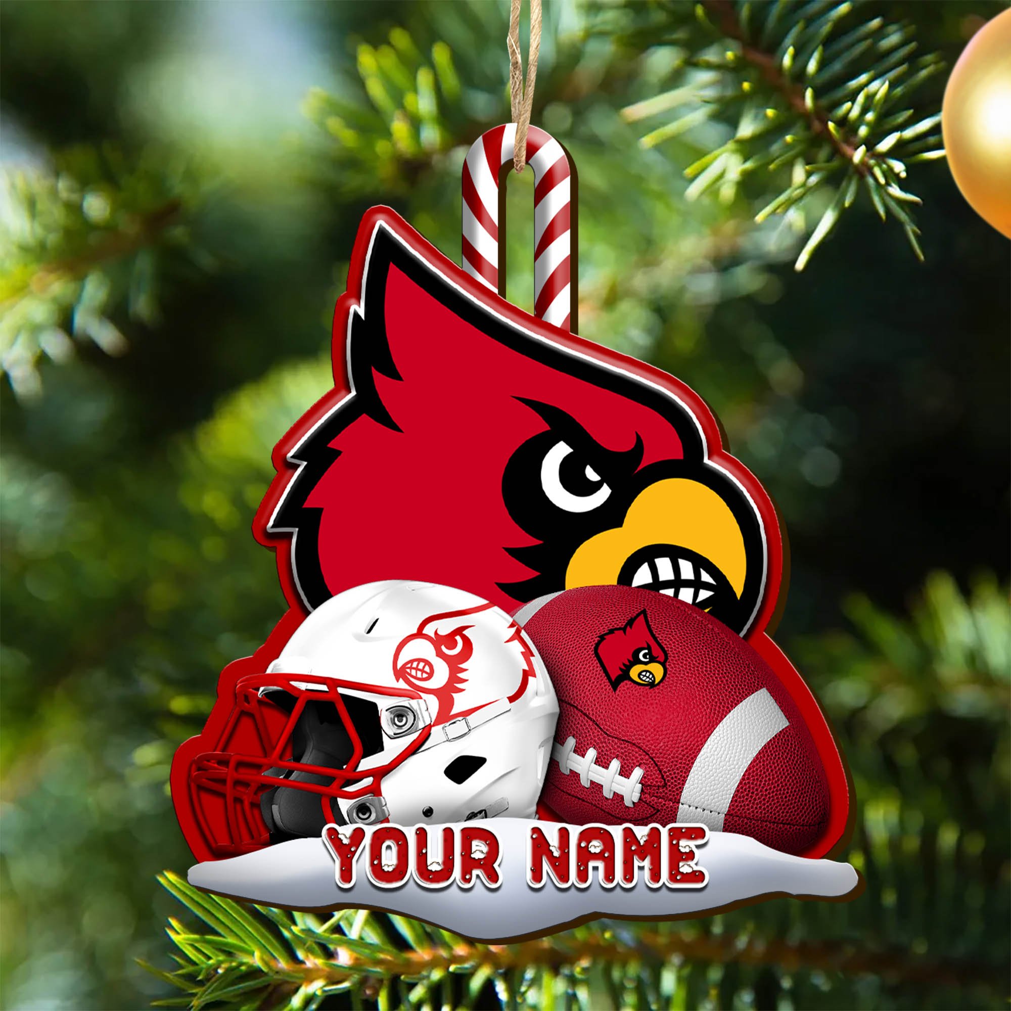Louisville Cardinals Sport Wooden Ornament 2024 Version Customized Your Name, Christmas Gifts For Sport Fan, Christmas Decorations Sport ETHY-53468