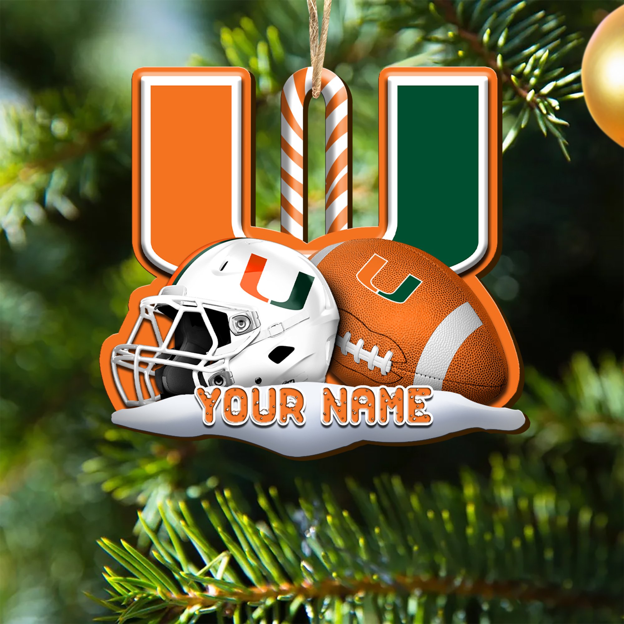 Miami Hurricanes Sport Wooden Ornament 2024 Version Customized Your Name, Christmas Gifts For Sport Fan, Christmas Decorations Sport ETHY-53468