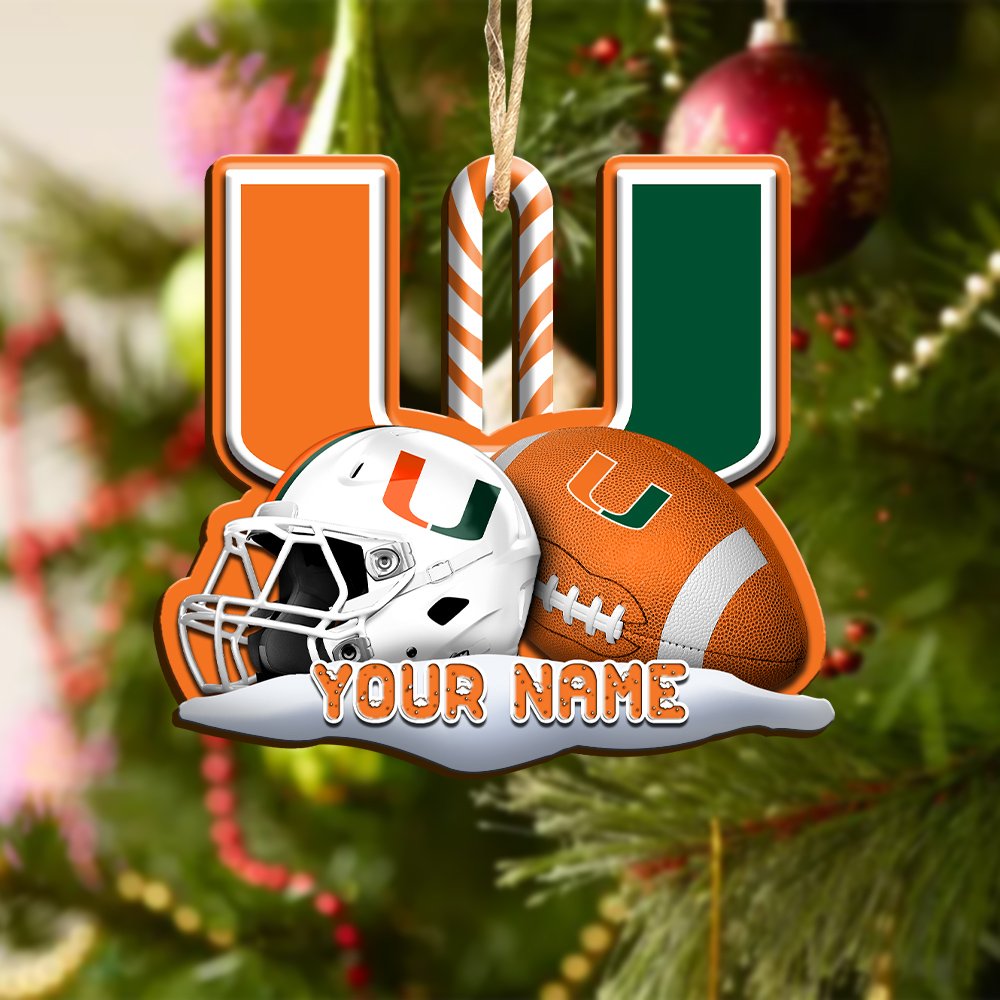 Alternative view of Miami Hurricanes Sport Wooden Ornament 2024 Version Customized Your Name, Christmas Gifts For Sport Fan, Christmas Decorations Sport ETHY-53468