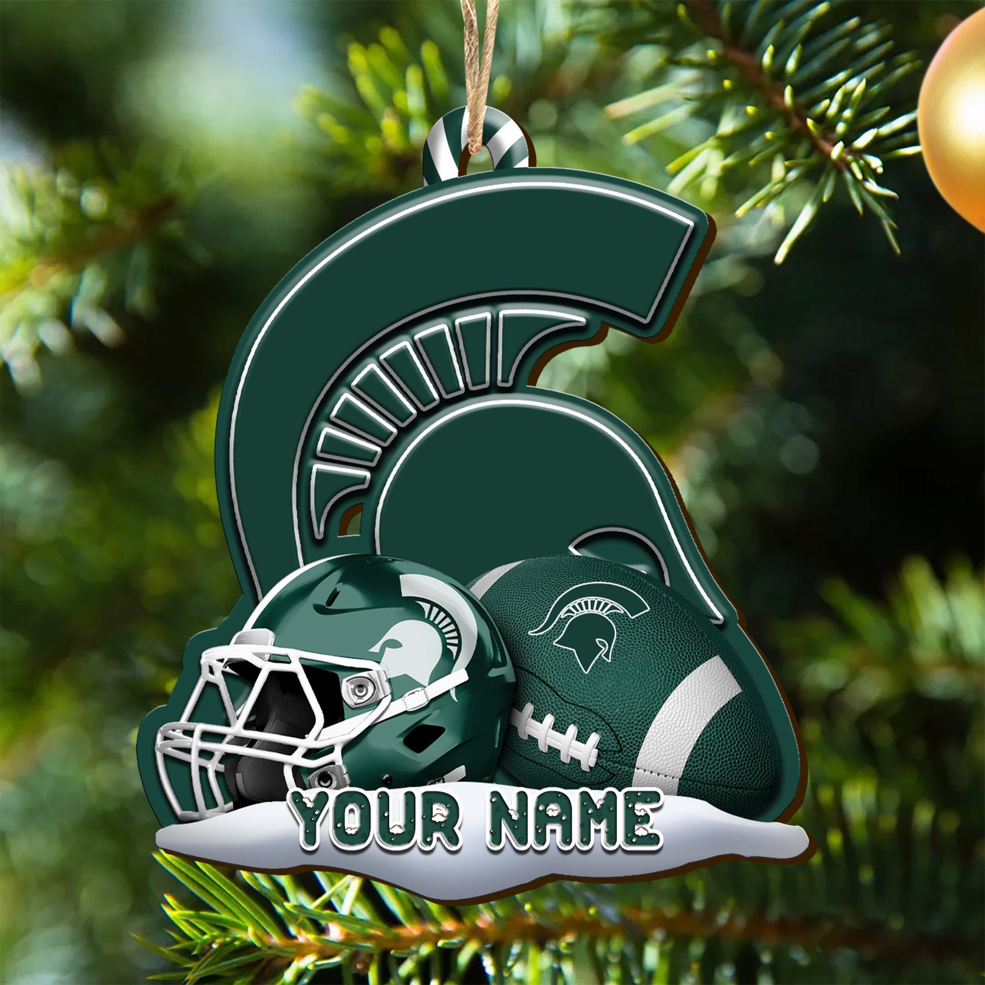 Michigan State Spartans Sport Wooden Ornament 2024 Version Customized Your Name, Christmas Gifts For Sport Fan, Christmas Decorations Sport ETHY-53468