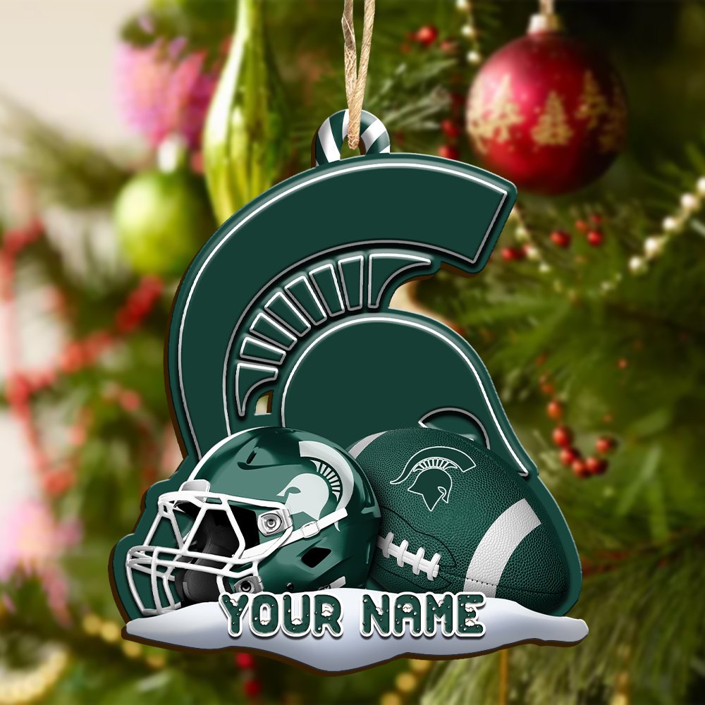Alternative view of Michigan State Spartans Sport Wooden Ornament 2024 Version Customized Your Name, Christmas Gifts For Sport Fan, Christmas Decorations Sport ETHY-53468