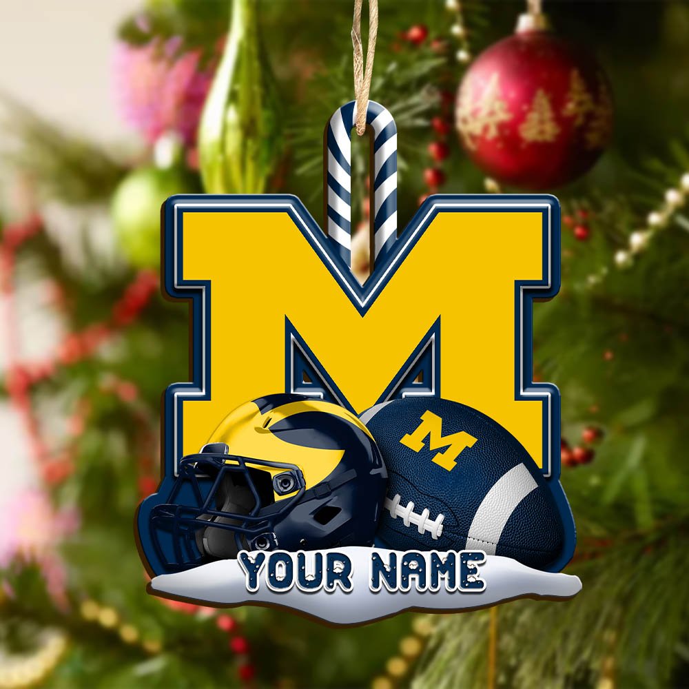 Alternative view of Michigan Wolverines Sport Wooden Ornament 2024 Version Customized Your Name, Christmas Gifts For Sport Fan, Christmas Decorations Sport ETHY-53468