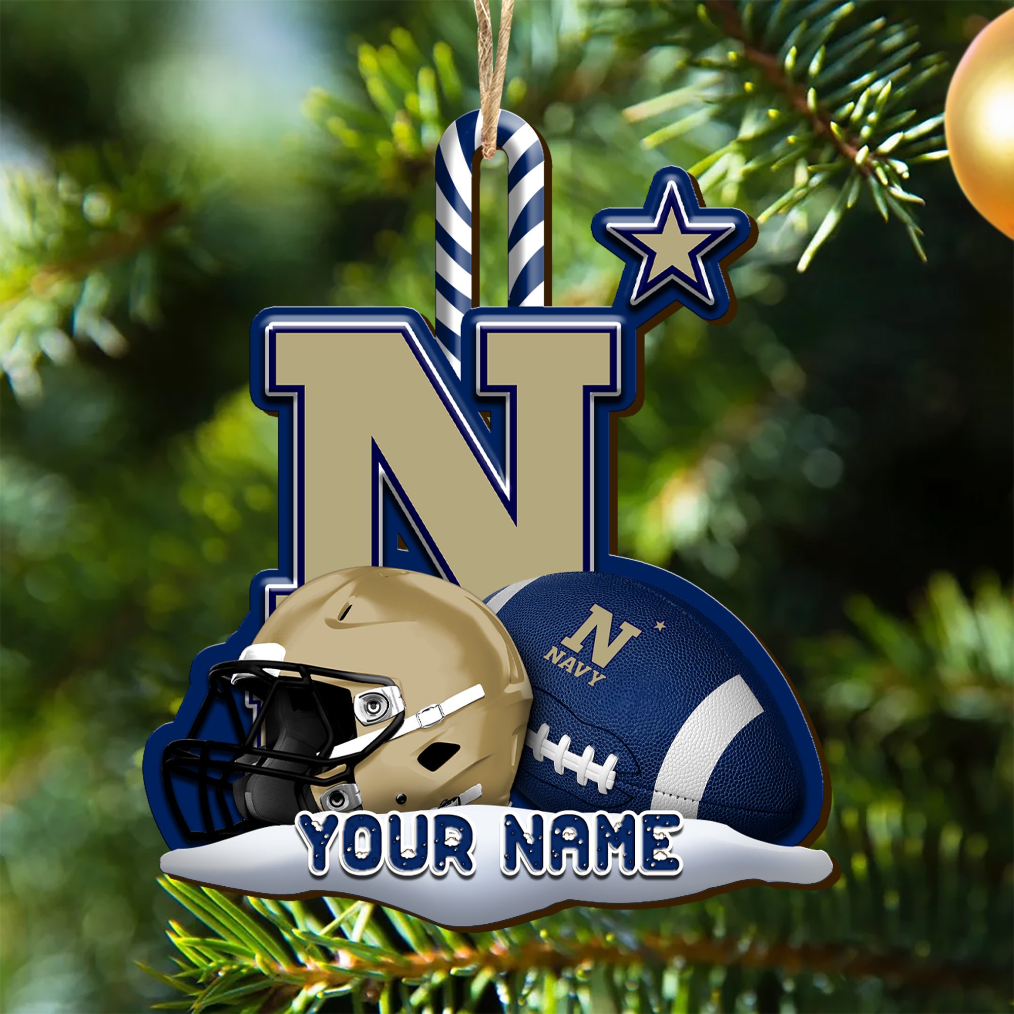 Navy Midshipmen Sport Wooden Ornament 2024 Version Customized Your Name, Christmas Gifts For Sport Fan, Christmas Decorations Sport ETHY-53468