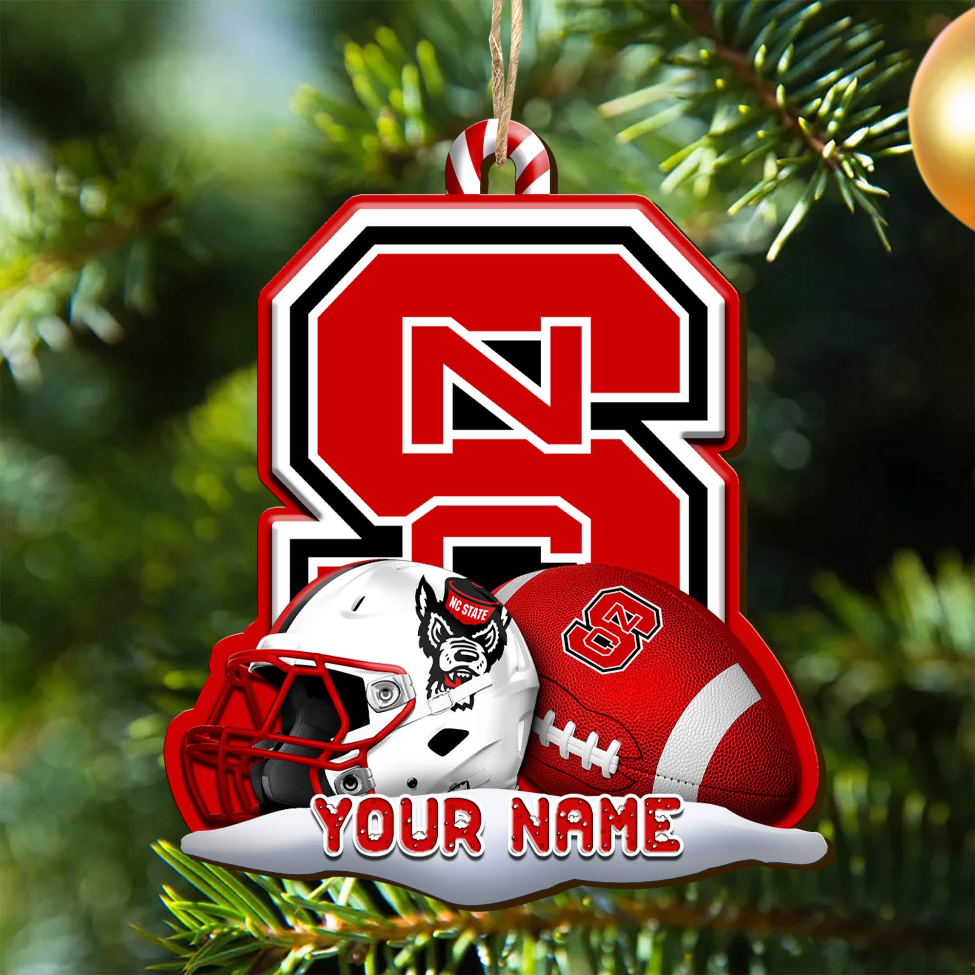 NC State Wolfpack Sport Wooden Ornament 2024 Version Customized Your Name, Christmas Gifts For Sport Fan, Christmas Decorations Sport ETHY-53468