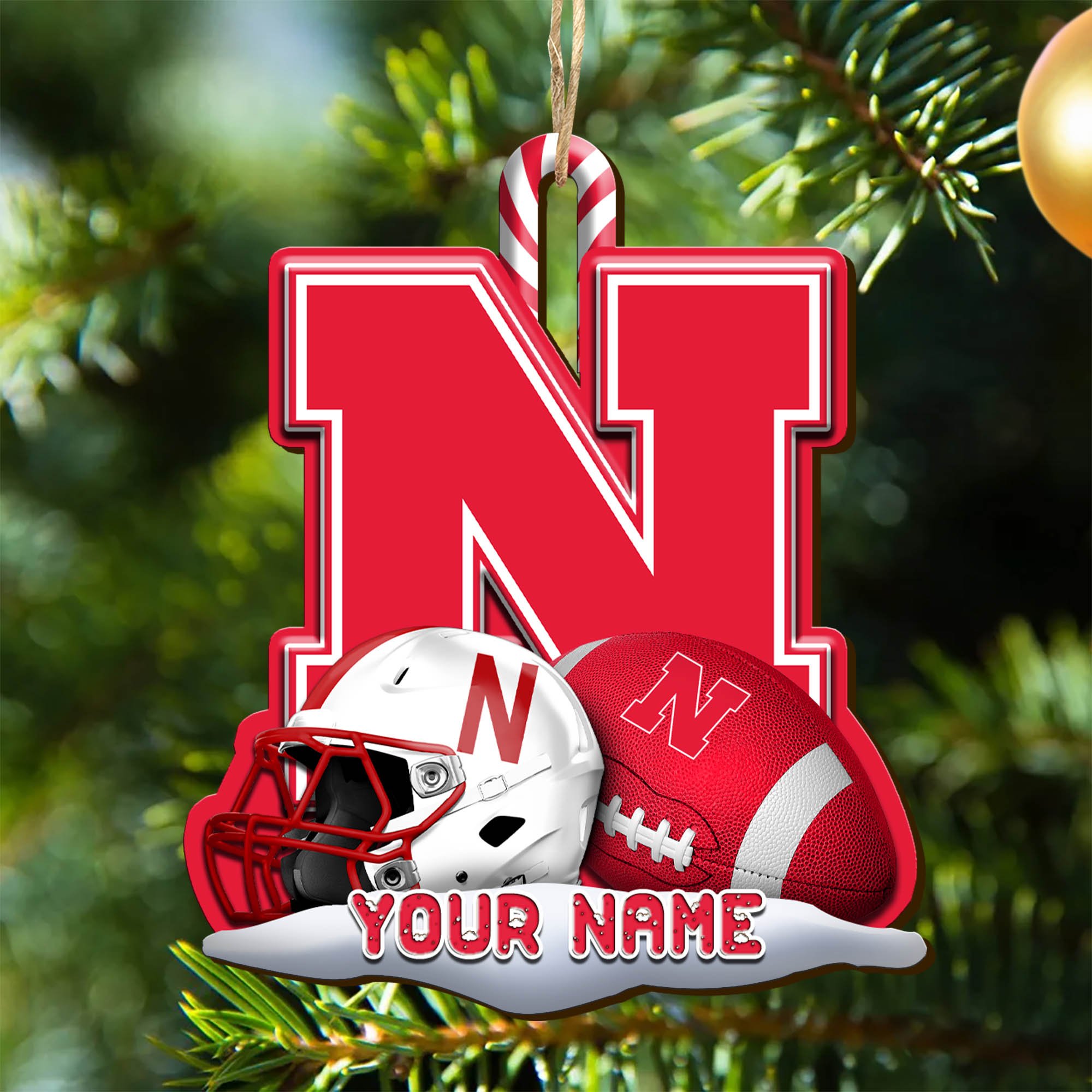 Nebraska Cornhuskers Sport Wooden Ornament 2024 Version Customized Your Name, Christmas Gifts For Sport Fan, Christmas Decorations Sport ETHY-53468