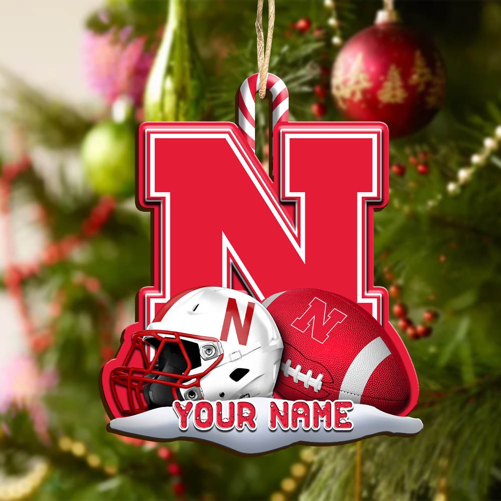 Alternative view of Nebraska Cornhuskers Sport Wooden Ornament 2024 Version Customized Your Name, Christmas Gifts For Sport Fan, Christmas Decorations Sport ETHY-53468