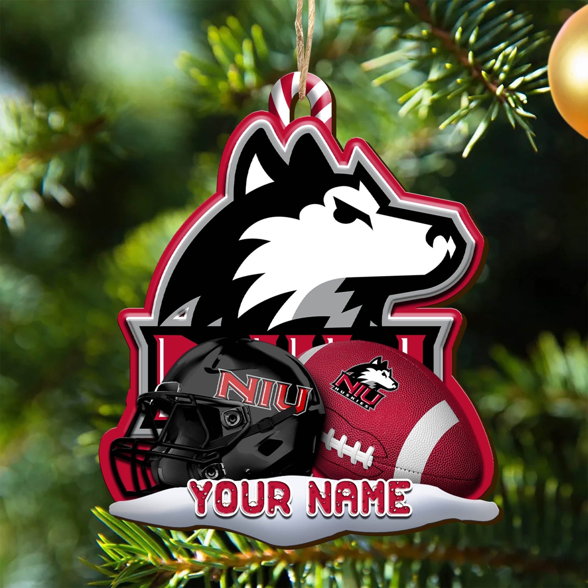 Northern Illinois Huskies Sport Wooden Ornament 2024 Version Customized Your Name, Christmas Gifts For Sport Fan, Christmas Decorations Sport ETHY-53468