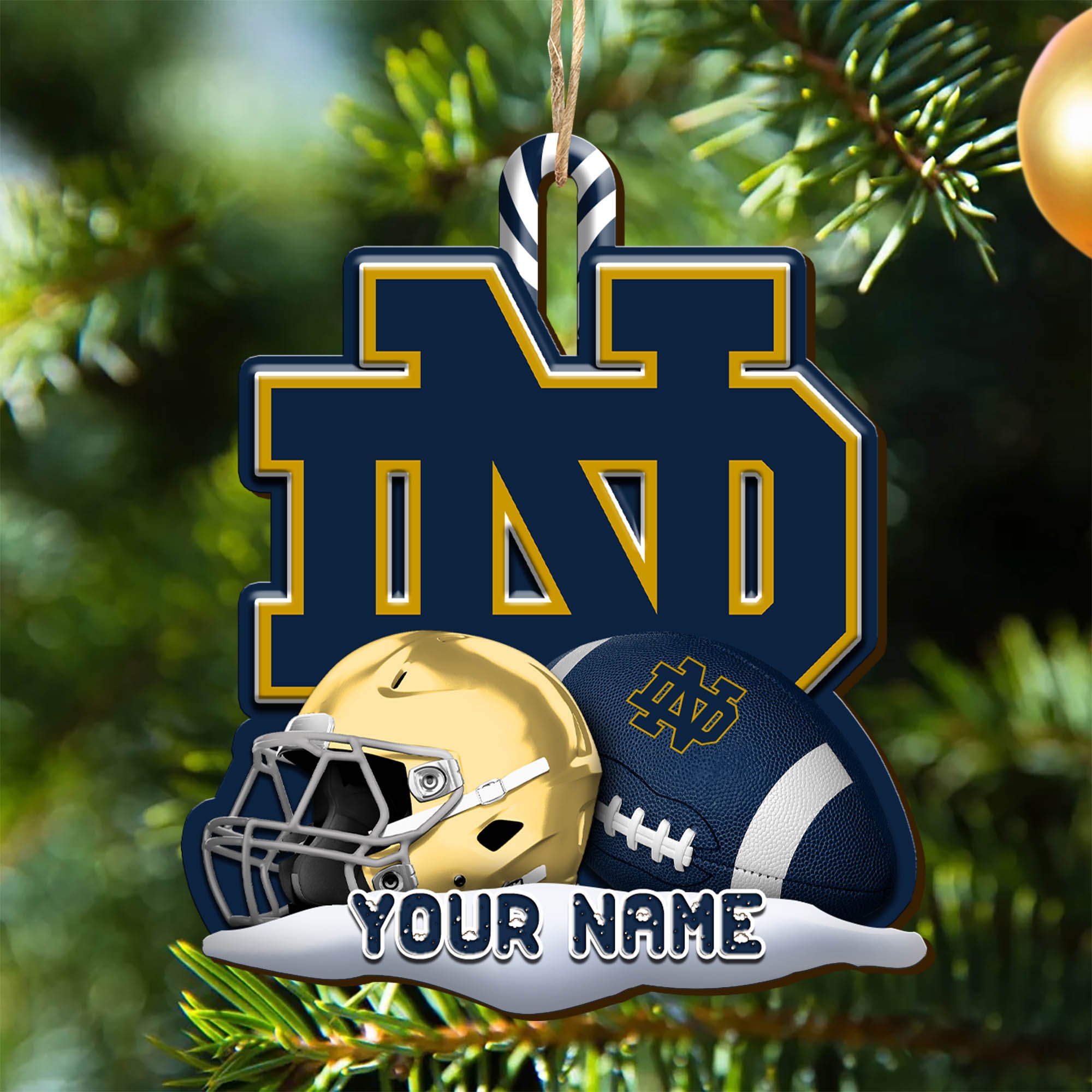 Notre Dame Fighting Irish Sport Wooden Ornament 2024 Version Customized Your Name, Christmas Gifts For Sport Fan, Christmas Decorations Sport ETHY-53468