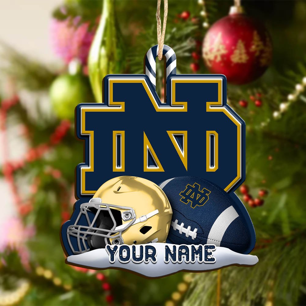 Alternative view of Notre Dame Fighting Irish Sport Wooden Ornament 2024 Version Customized Your Name, Christmas Gifts For Sport Fan, Christmas Decorations Sport ETHY-53468