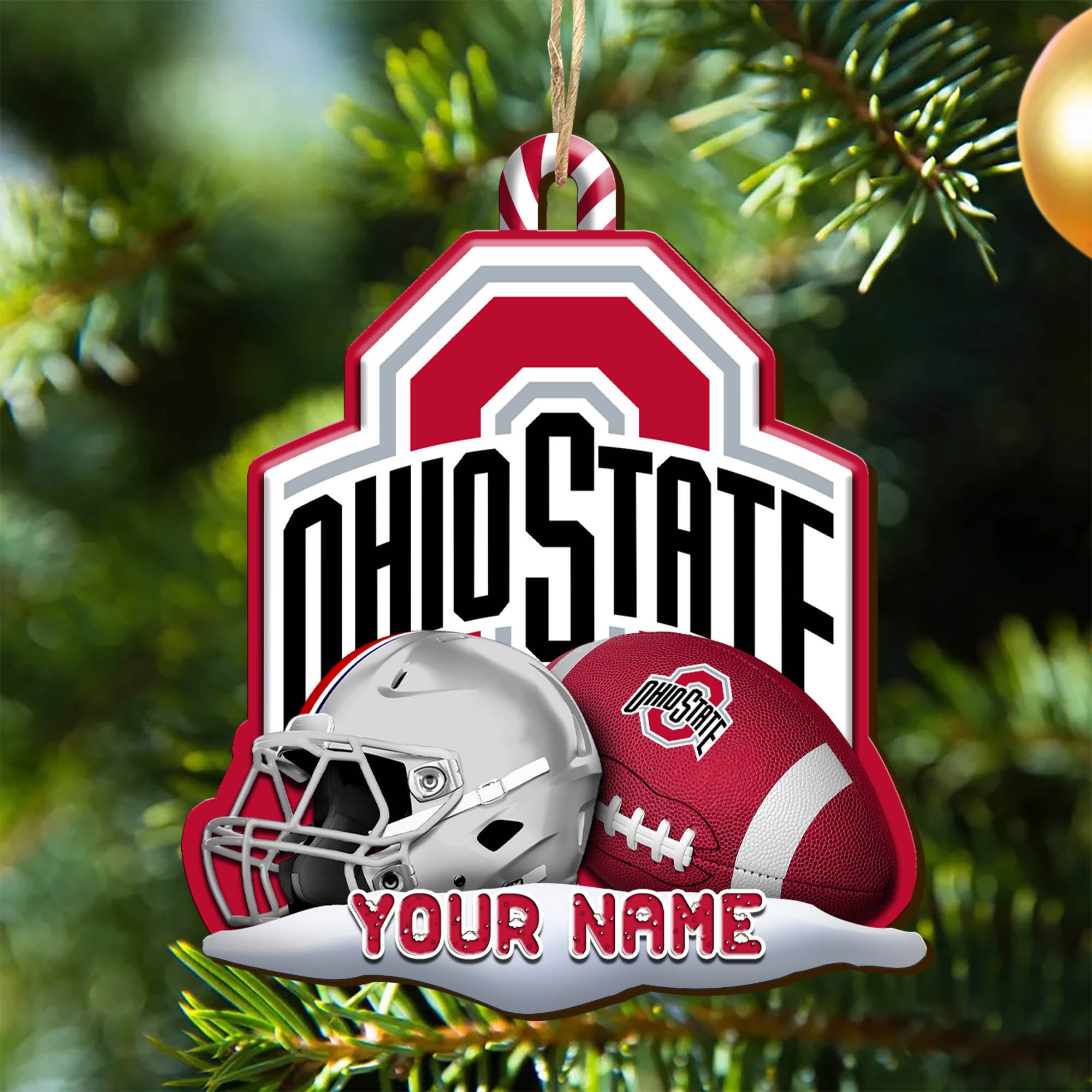 Ohio State Buckeyes Sport Wooden Ornament 2024 Version Customized Your Name, Christmas Gifts For Sport Fan, Christmas Decorations Sport ETHY-53468