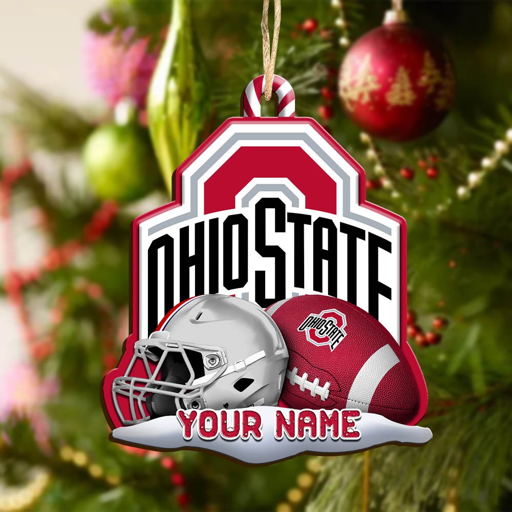 Alternative view of Ohio State Buckeyes Sport Wooden Ornament 2024 Version Customized Your Name, Christmas Gifts For Sport Fan, Christmas Decorations Sport ETHY-53468