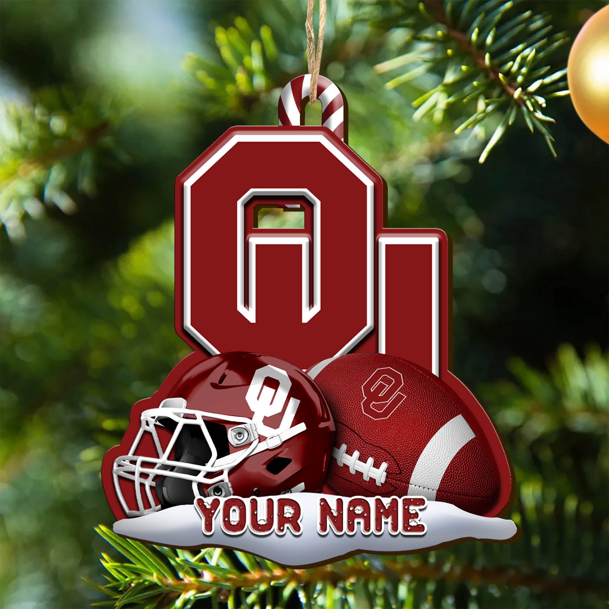 Oklahoma Sooners Sport Wooden Ornament 2024 Version Customized Your Name, Christmas Gifts For Sport Fan, Christmas Decorations Sport ETHY-53468