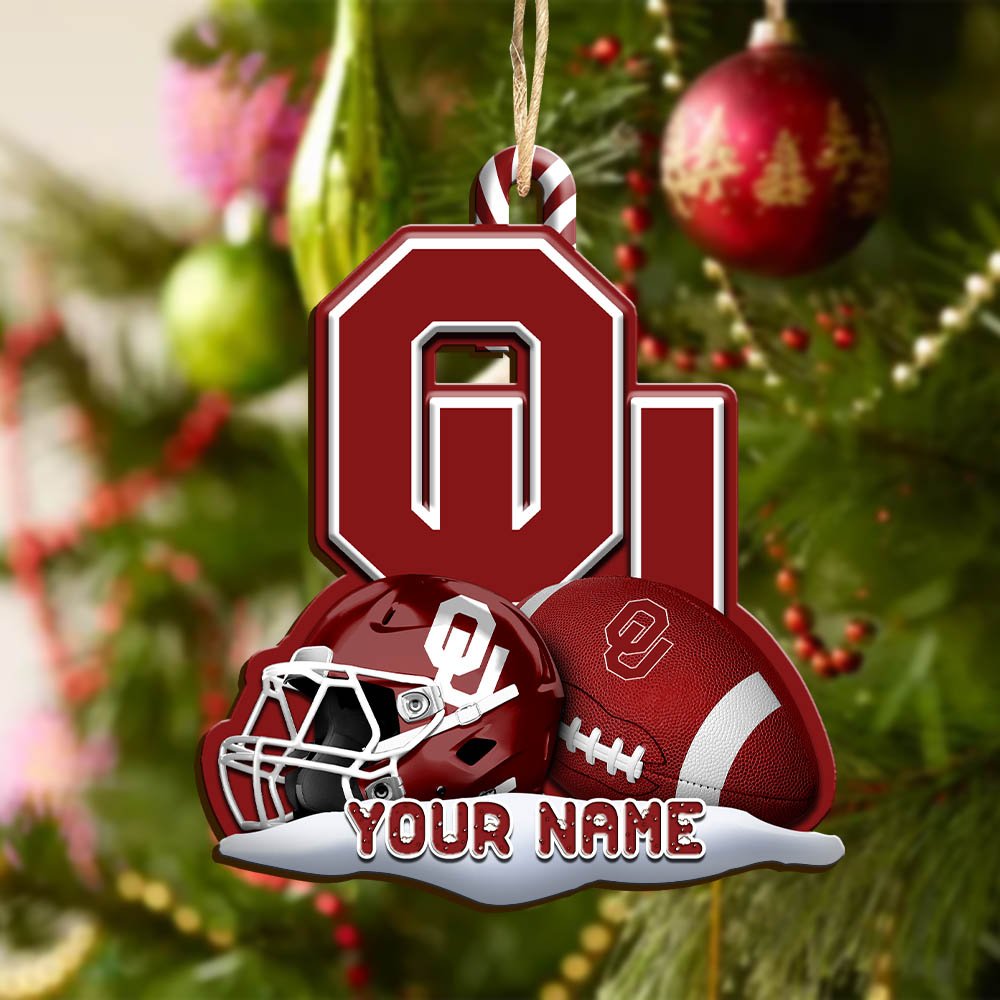 Alternative view of Oklahoma Sooners Sport Wooden Ornament 2024 Version Customized Your Name, Christmas Gifts For Sport Fan, Christmas Decorations Sport ETHY-53468