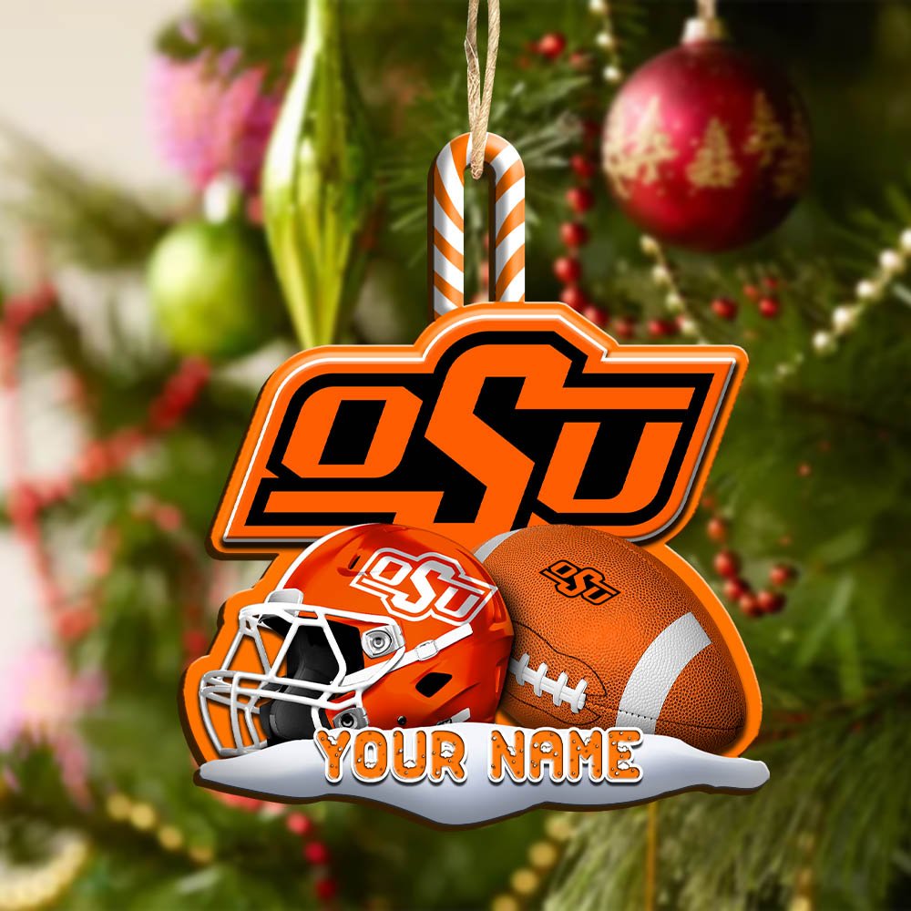 Alternative view of Oklahoma State Cowboys Sport Wooden Ornament 2024 Version Customized Your Name, Christmas Gifts For Sport Fan, Christmas Decorations Sport ETHY-53468