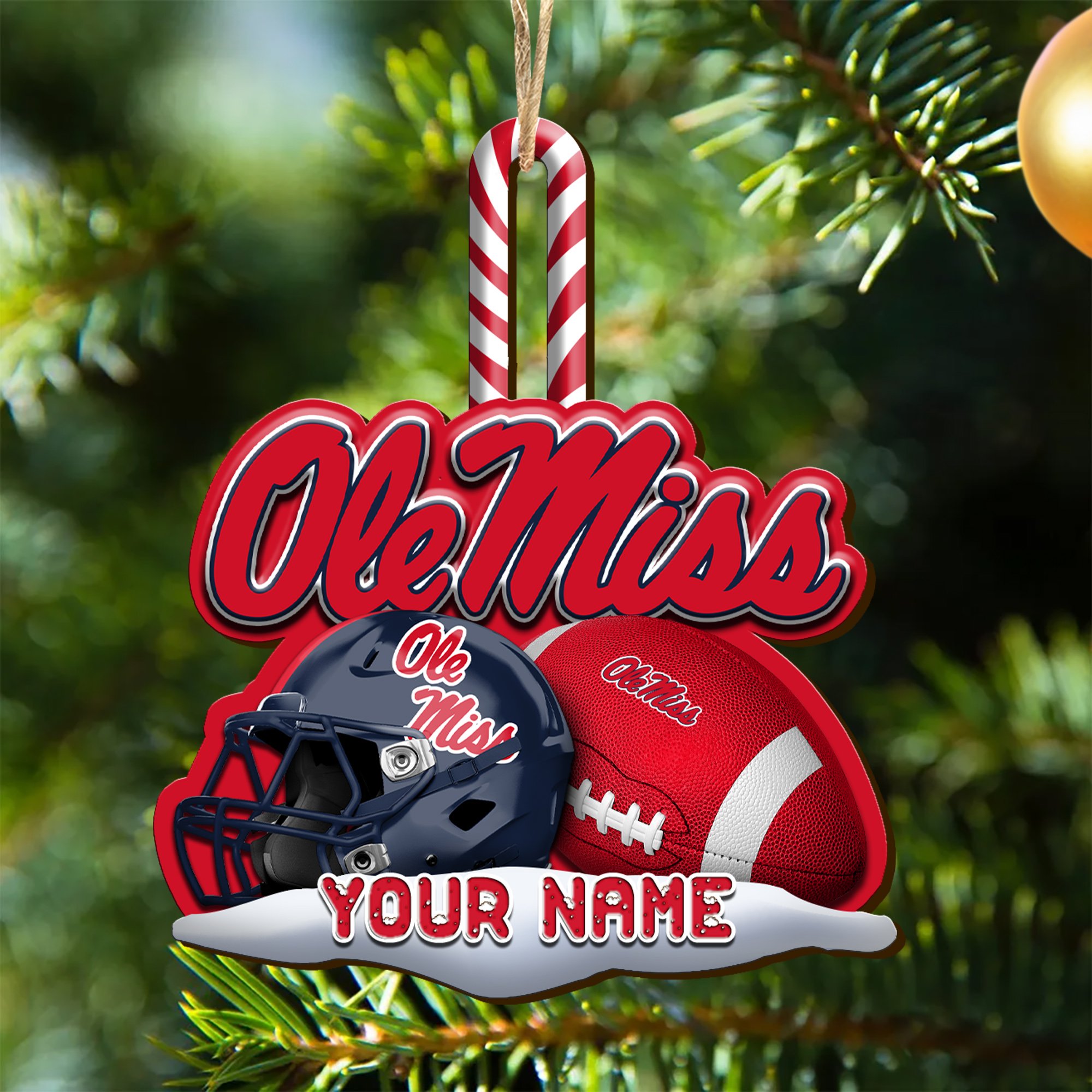 Ole Miss Rebels Sport Wooden Ornament 2024 Version Customized Your Name, Christmas Gifts For Sport Fan, Christmas Decorations Sport ETHY-53468