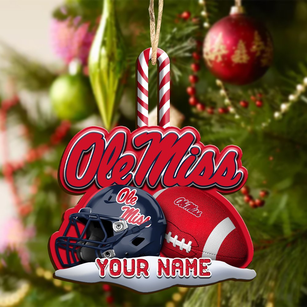 Alternative view of Ole Miss Rebels Sport Wooden Ornament 2024 Version Customized Your Name, Christmas Gifts For Sport Fan, Christmas Decorations Sport ETHY-53468