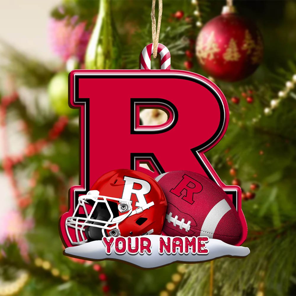 Alternative view of Rutgers Scarlet Knights Sport Wooden Ornament 2024 Version Customized Your Name, Christmas Gifts For Sport Fan, Christmas Decorations Sport ETHY-53468