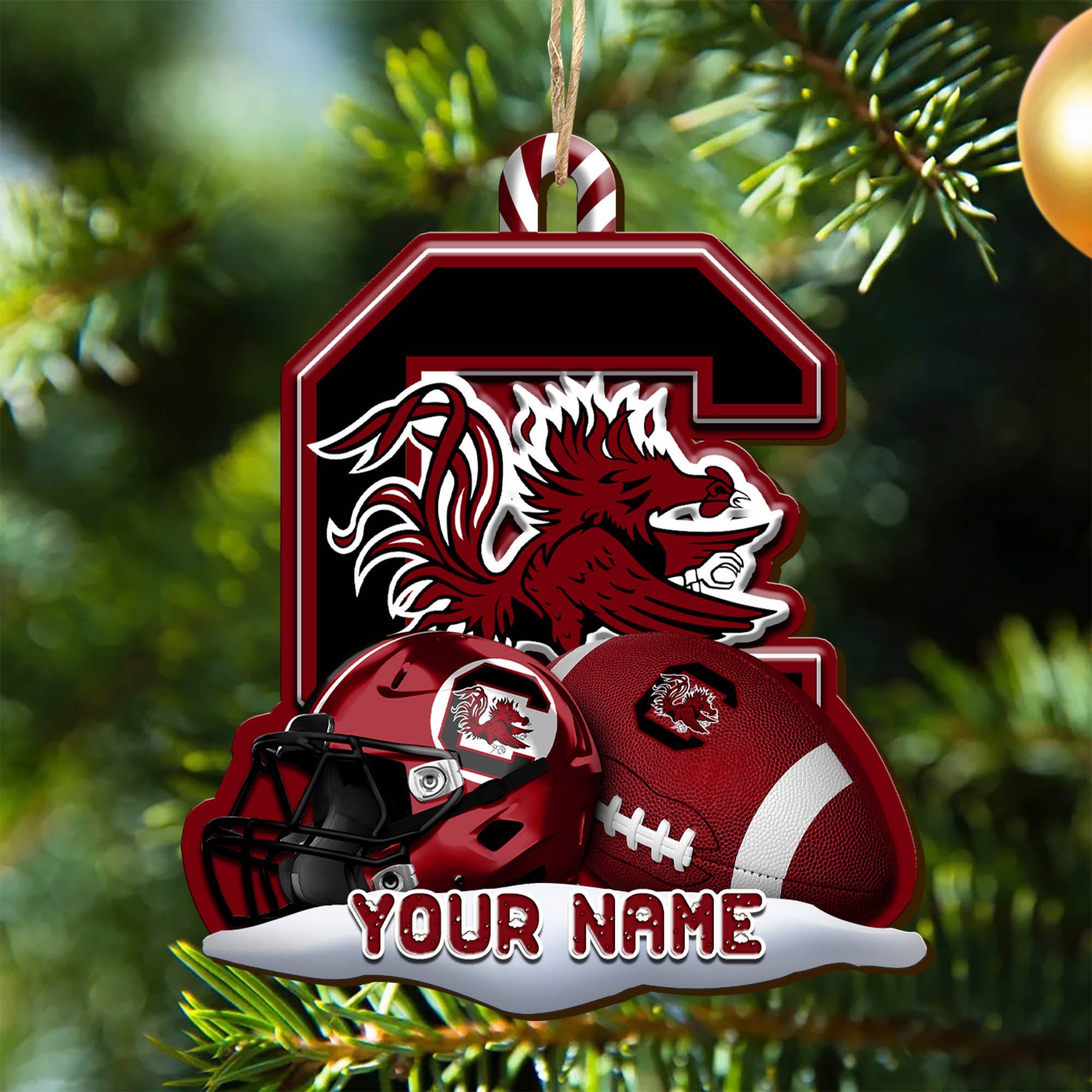 South Carolina Gamecocks Sport Wooden Ornament 2024 Version Customized Your Name, Christmas Gifts For Sport Fan, Christmas Decorations Sport ETHY-53468