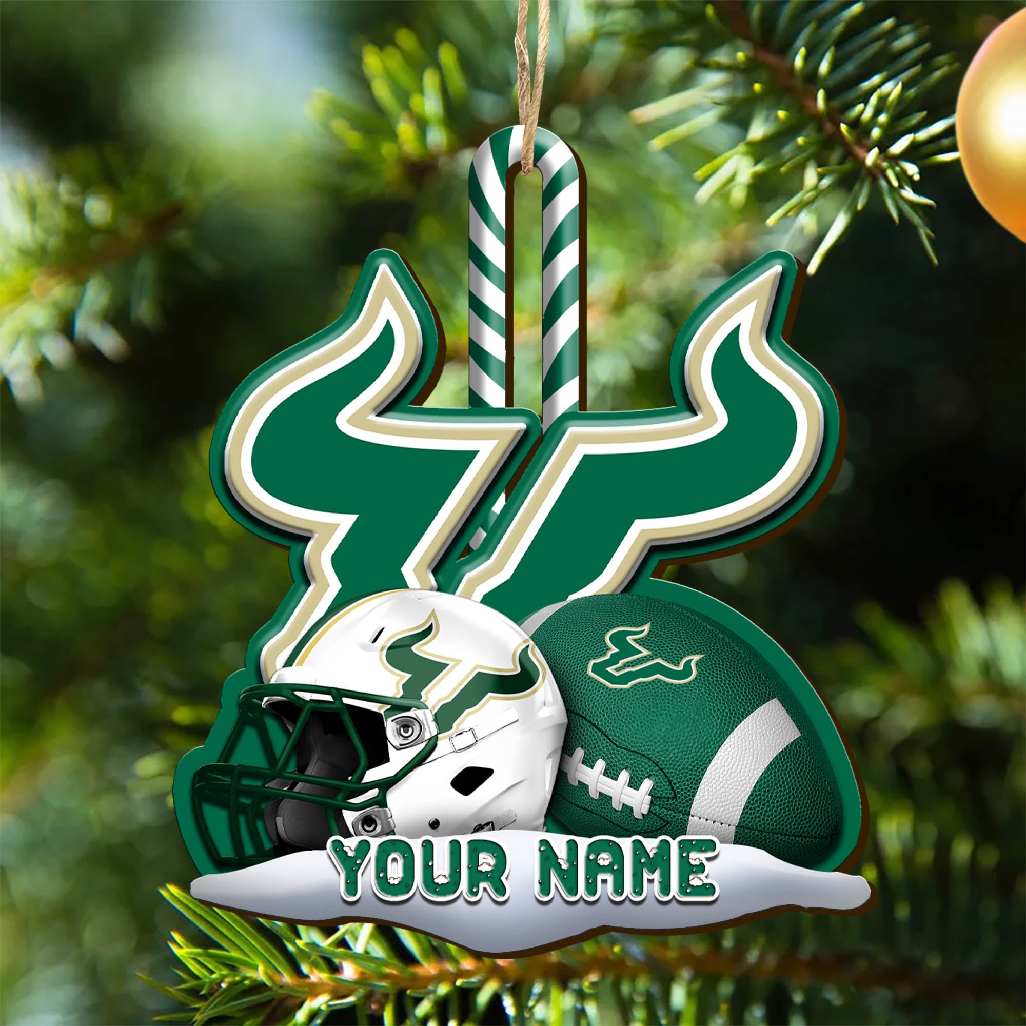 South Florida Bulls Sport Wooden Ornament 2024 Version Customized Your Name, Christmas Gifts For Sport Fan, Christmas Decorations Sport ETHY-53468