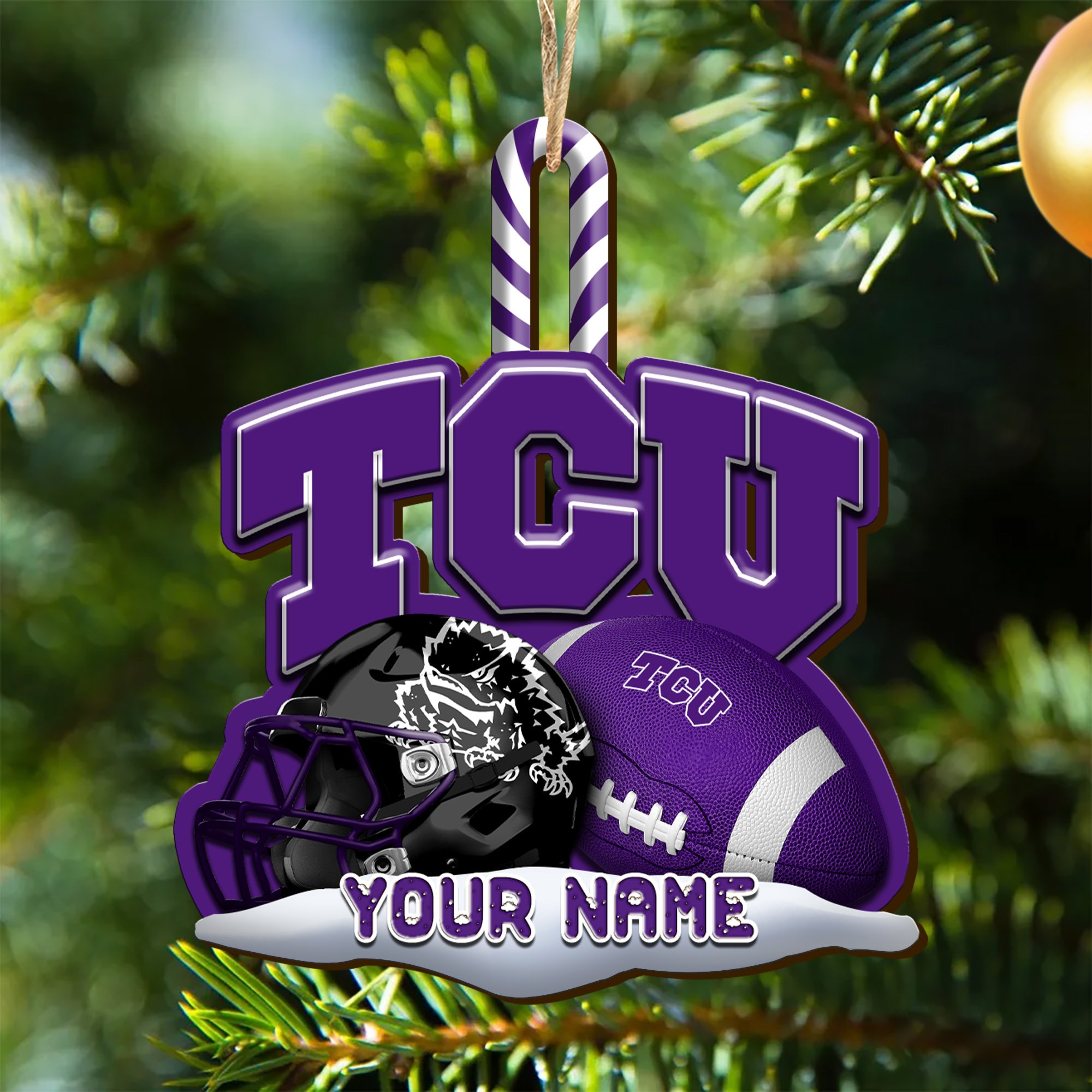 TCU Horned Frogs Sport Wooden Ornament 2024 Version Customized Your Name, Christmas Gifts For Sport Fan, Christmas Decorations Sport ETHY-53468