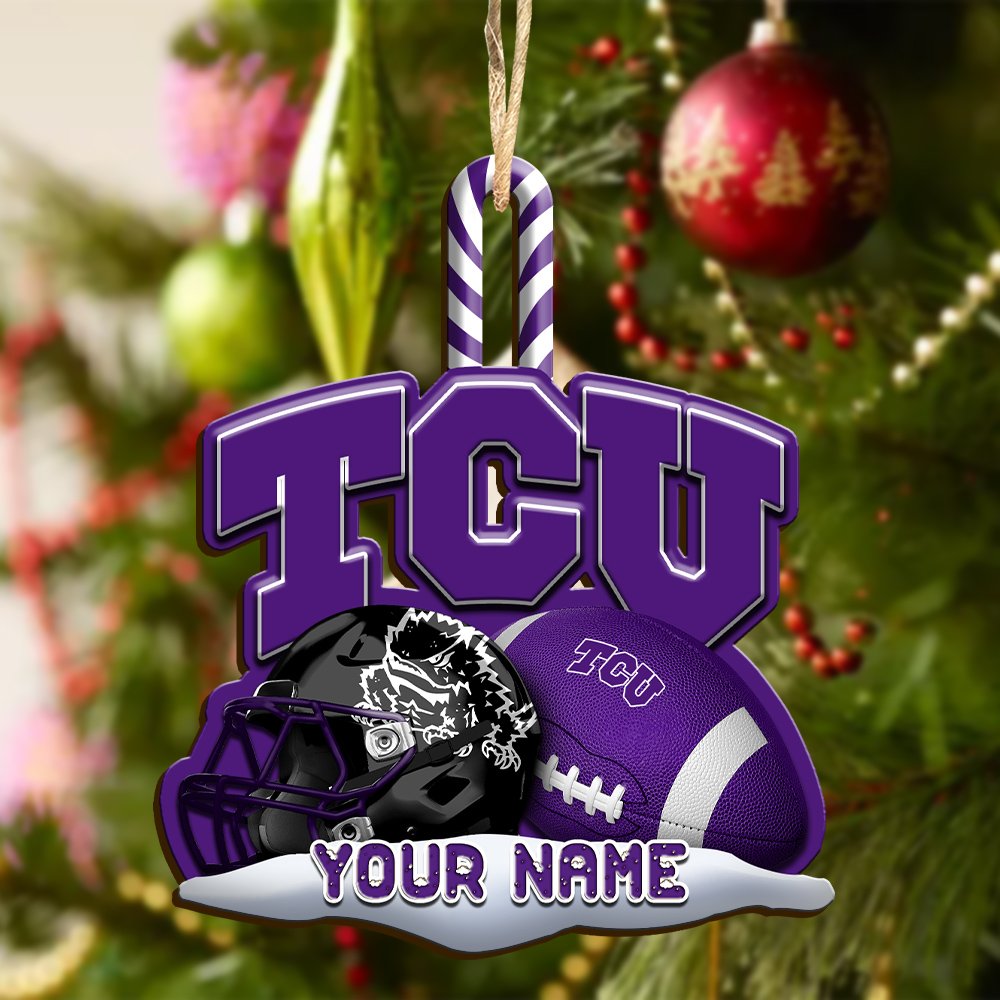 Alternative view of TCU Horned Frogs Sport Wooden Ornament 2024 Version Customized Your Name, Christmas Gifts For Sport Fan, Christmas Decorations Sport ETHY-53468