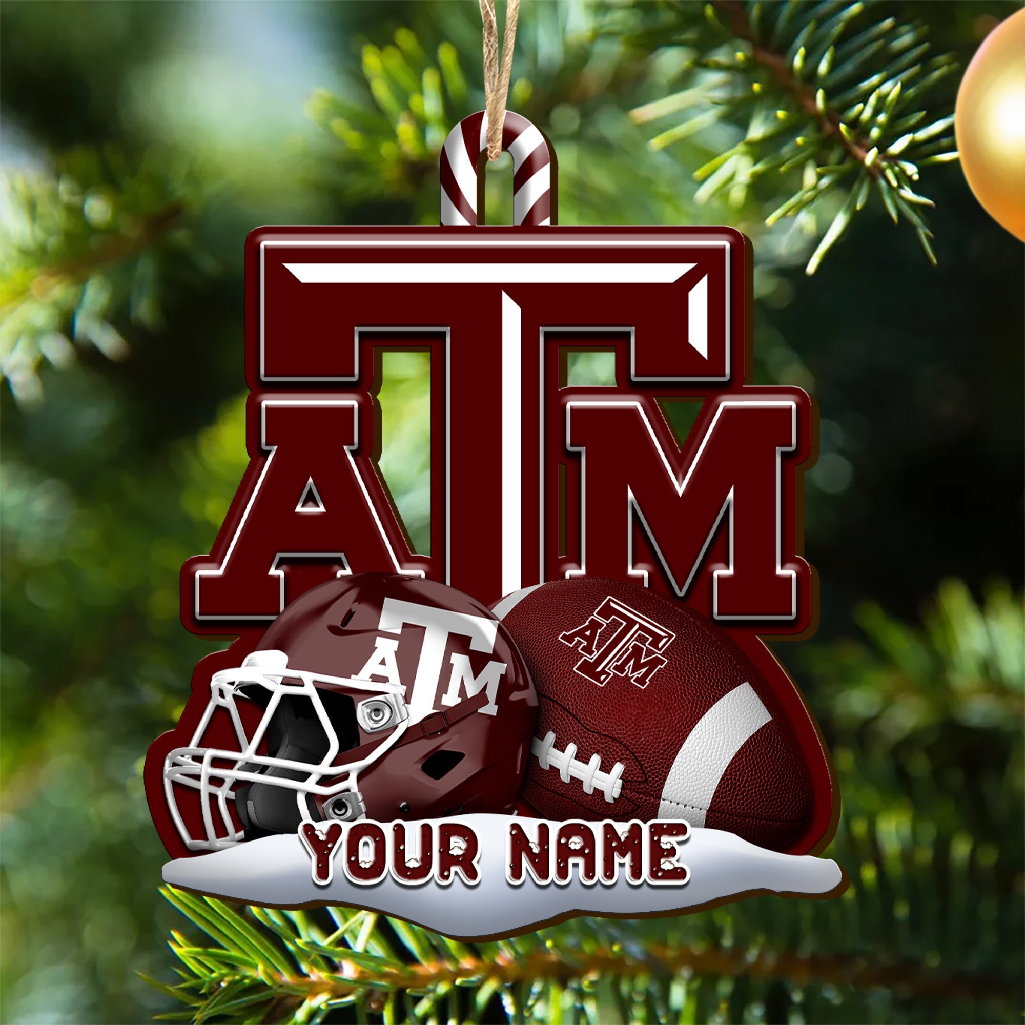 Texas A&M Aggies Sport Wooden Ornament 2024 Version Customized Your Name, Christmas Gifts For Sport Fan, Christmas Decorations Sport ETHY-53468