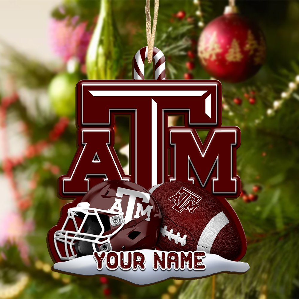 Alternative view of Texas A&M Aggies Sport Wooden Ornament 2024 Version Customized Your Name, Christmas Gifts For Sport Fan, Christmas Decorations Sport ETHY-53468