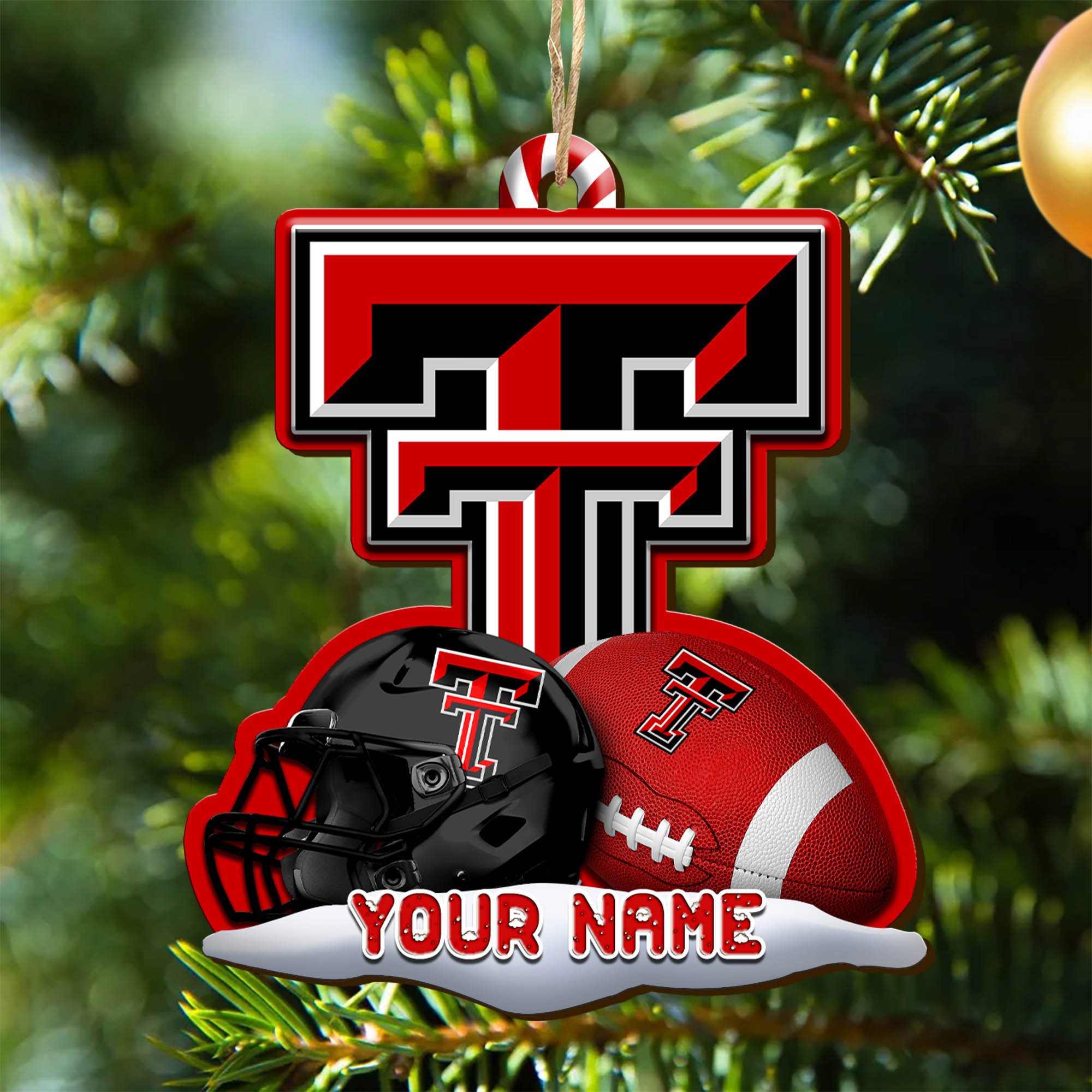 Texas Tech Red Raiders Sport Wooden Ornament 2024 Version Customized Your Name, Christmas Gifts For Sport Fan, Christmas Decorations Sport ETHY-53468