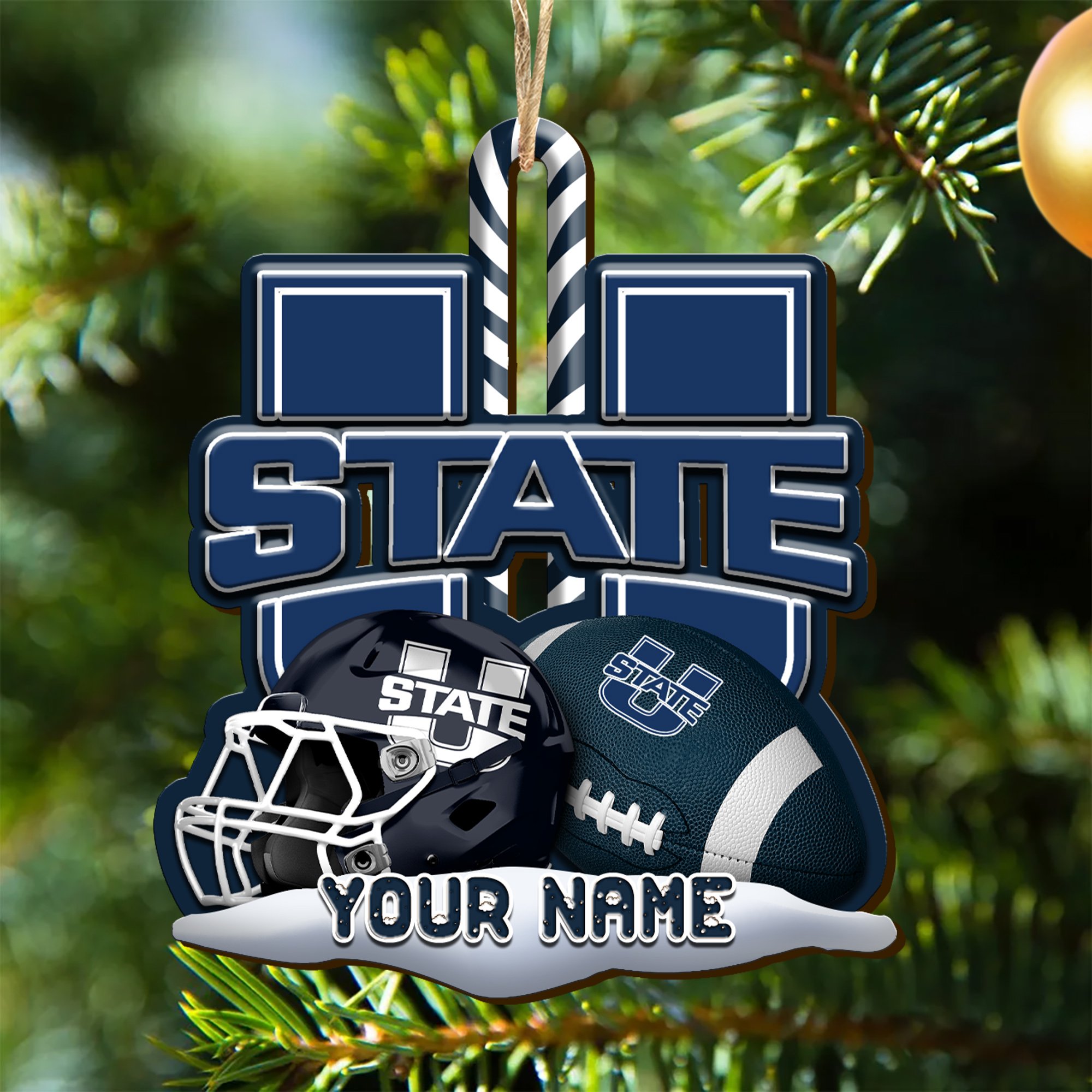Utah State Aggies Sport Wooden Ornament 2024 Version Customized Your Name, Christmas Gifts For Sport Fan, Christmas Decorations Sport ETHY-53468