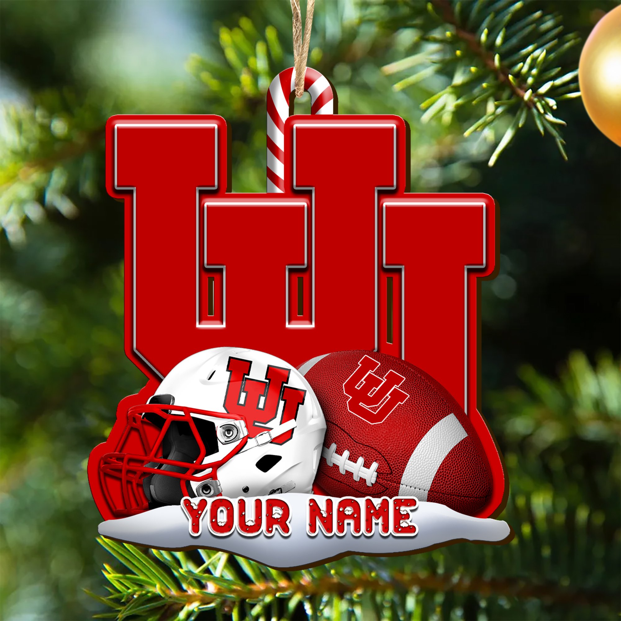 Utah Utes Sport Wooden Ornament 2024 Version Customized Your Name, Christmas Gifts For Sport Fan, Christmas Decorations Sport ETHY-53468