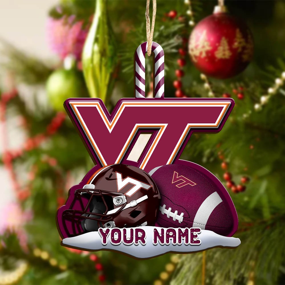 Alternative view of Virginia Tech Hokies Sport Wooden Ornament 2024 Version Customized Your Name, Christmas Gifts For Sport Fan, Christmas Decorations Sport ETHY-53468