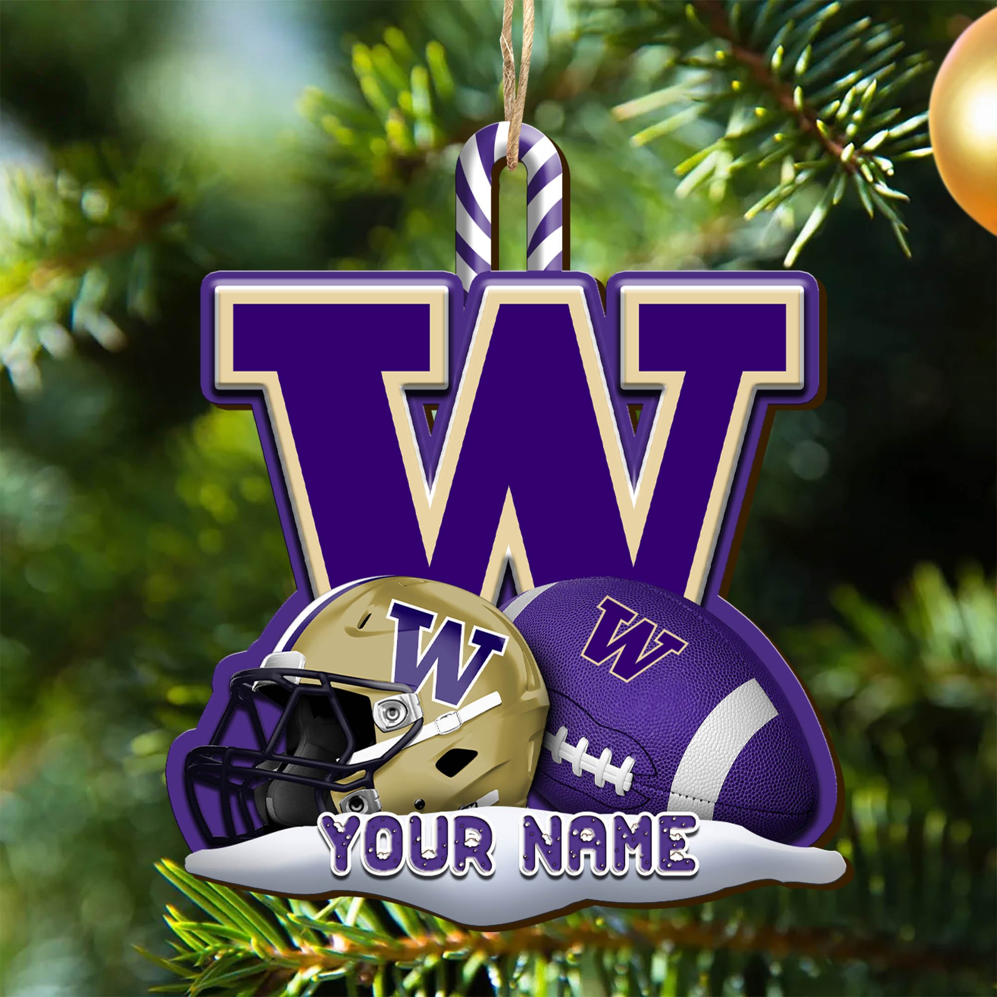 Washington Huskies Sport Wooden Ornament 2024 Version Customized Your Name, Christmas Gifts For Sport Fan, Christmas Decorations Sport ETHY-53468