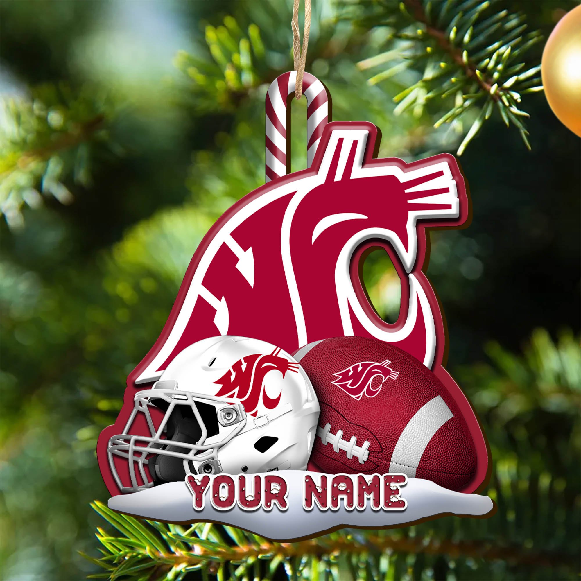 Washington State Cougars Sport Wooden Ornament 2024 Version Customized Your Name, Christmas Gifts For Sport Fan, Christmas Decorations Sport ETHY-53468