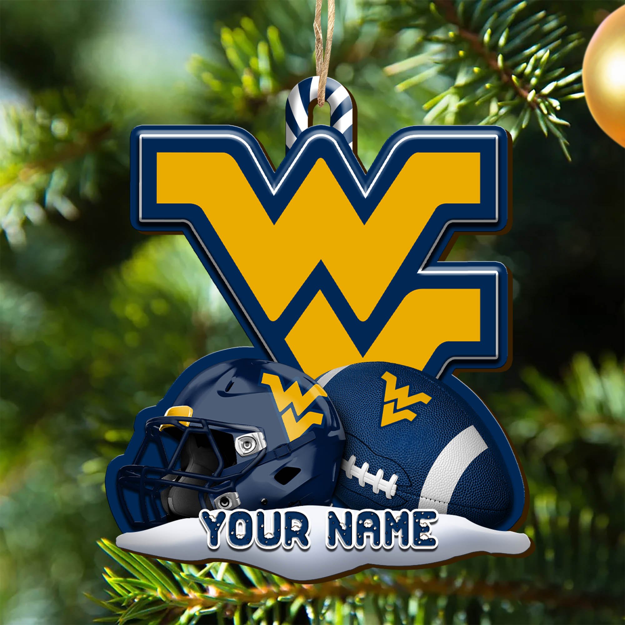 West Virginia Mountaineers Sport Wooden Ornament 2024 Version Customized Your Name, Christmas Gifts For Sport Fan, Christmas Decorations Sport ETHY-53468