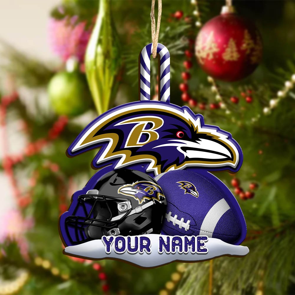 Alternative view of Baltimore Ravens Sport Wooden Ornament 2024 Version Customized Your Name, Christmas Gifts For Sport Fan, Christmas Decorations Sport ETHY-53468