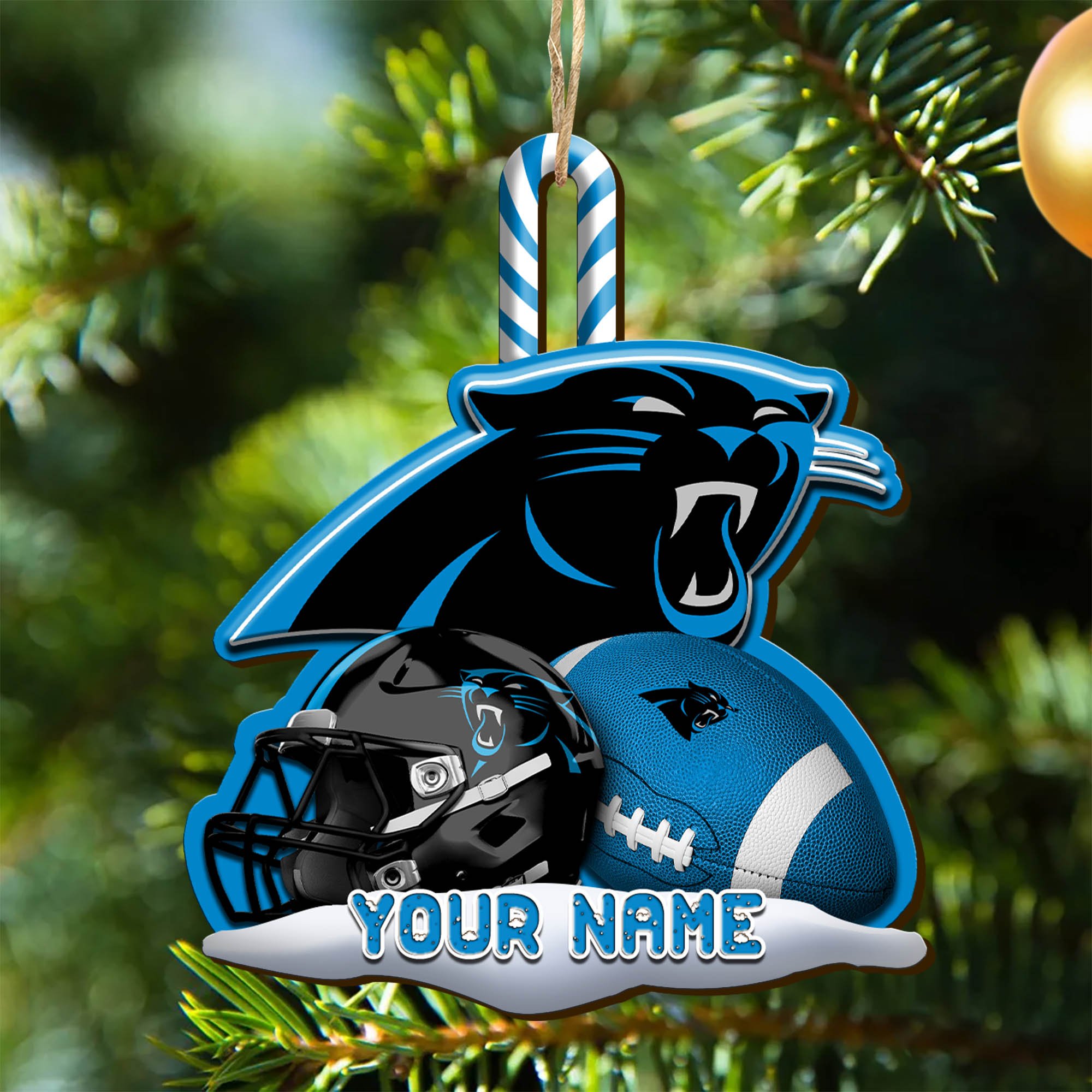 Carolina Panthers Sport Wooden Ornament 2024 Version Customized Your Name, Christmas Gifts For Sport Fan, Christmas Decorations Sport ETHY-53468
