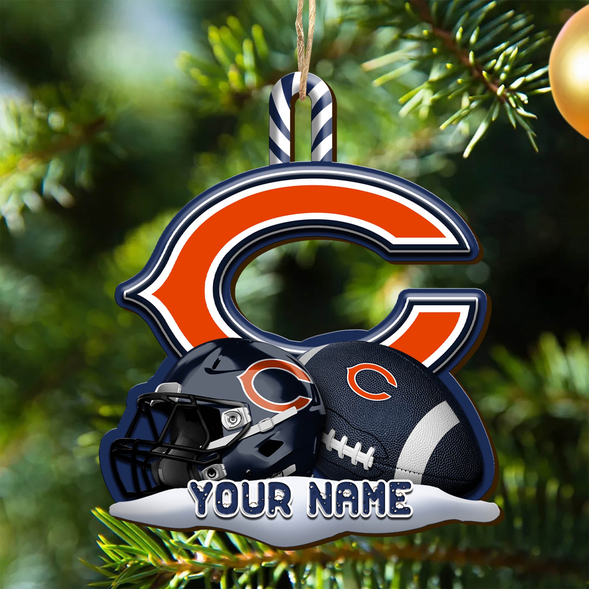 Chicago Bears Sport Wooden Ornament 2024 Version Customized Your Name, Christmas Gifts For Sport Fan, Christmas Decorations Sport ETHY-53468