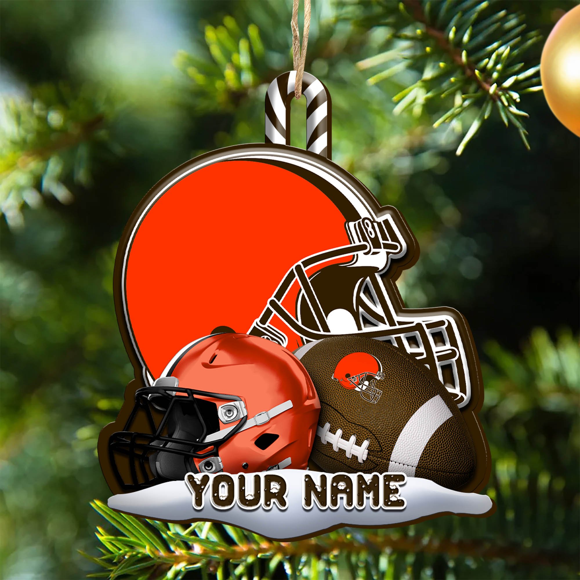 Cleveland Browns Sport Wooden Ornament 2024 Version Customized Your Name, Christmas Gifts For Sport Fan, Christmas Decorations Sport ETHY-53468