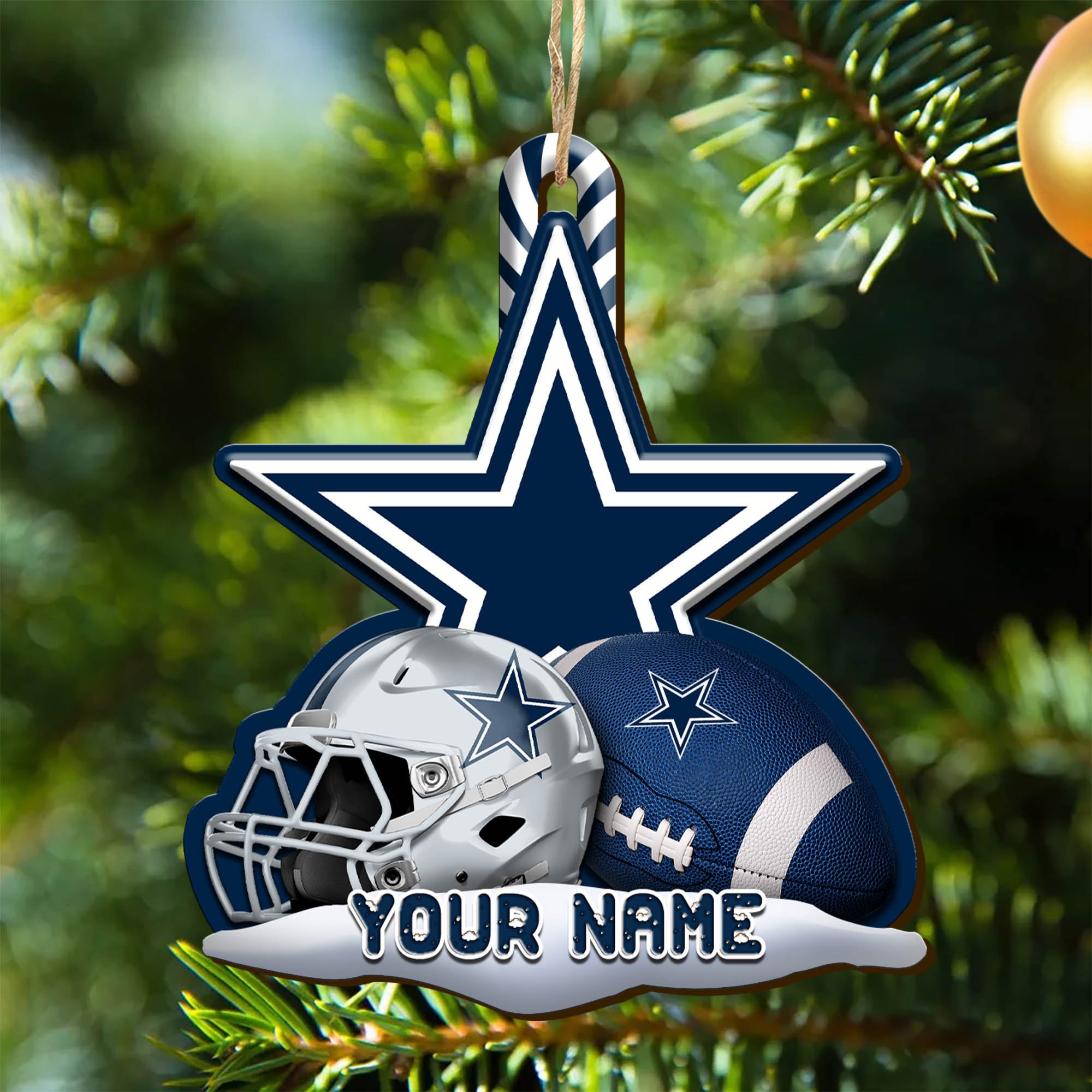 Dallas Cowboys Sport Wooden Ornament 2024 Version Customized Your Name, Christmas Gifts For Sport Fan, Christmas Decorations Sport ETHY-53468